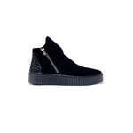 Eric Michael Anabella Zip Up Sneaker in Black Suede by Eric Michael