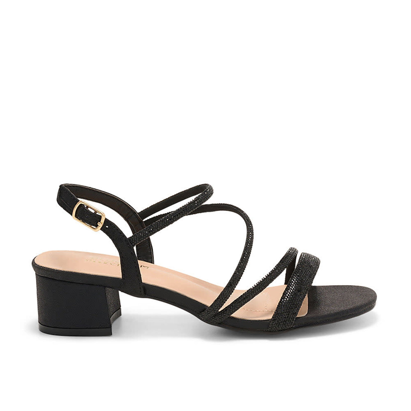 Hazel Evening Sandal in Black Shimmer  1.5" Heel