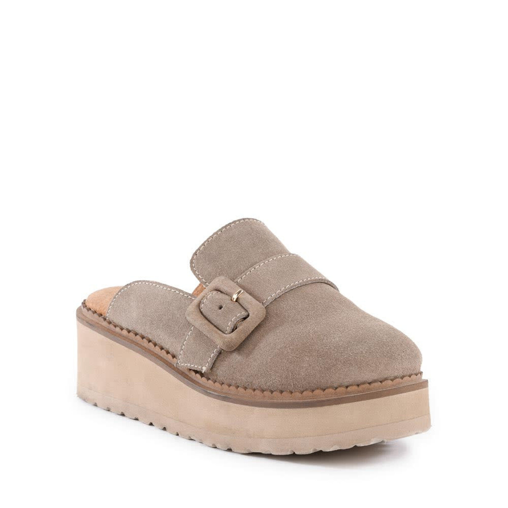 Come Together  Platform Clog in Sand Suede by Seychelles