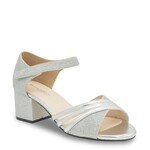 Benjamin Walk Foster Dress Sandal in Silver Metallic and Shimmer 2" Heels