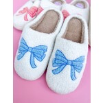 Blue Bow Slippers by Rock Paper Scissors