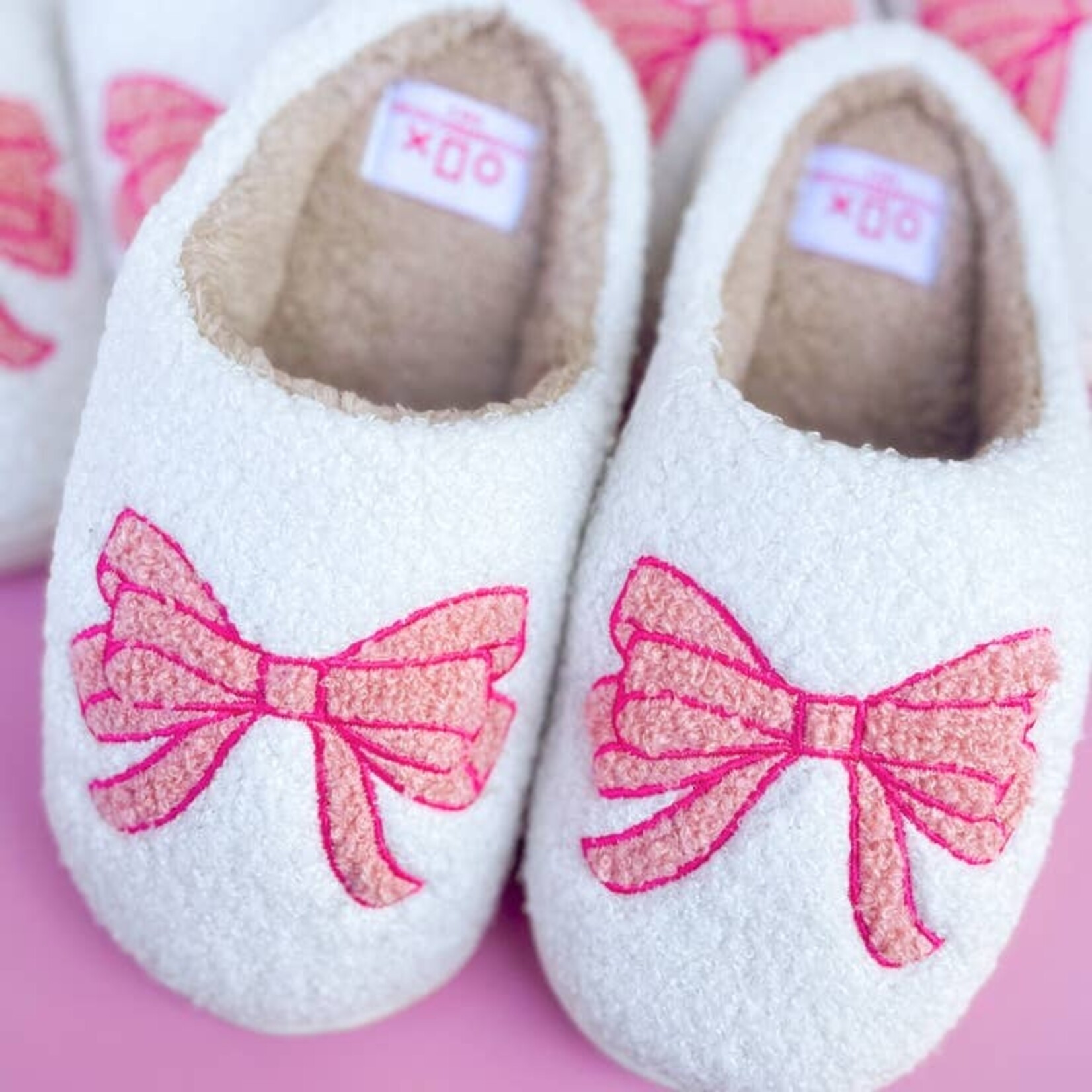 Pink Bow Slippers by Rock Paper Scissors Size 5/6 Only