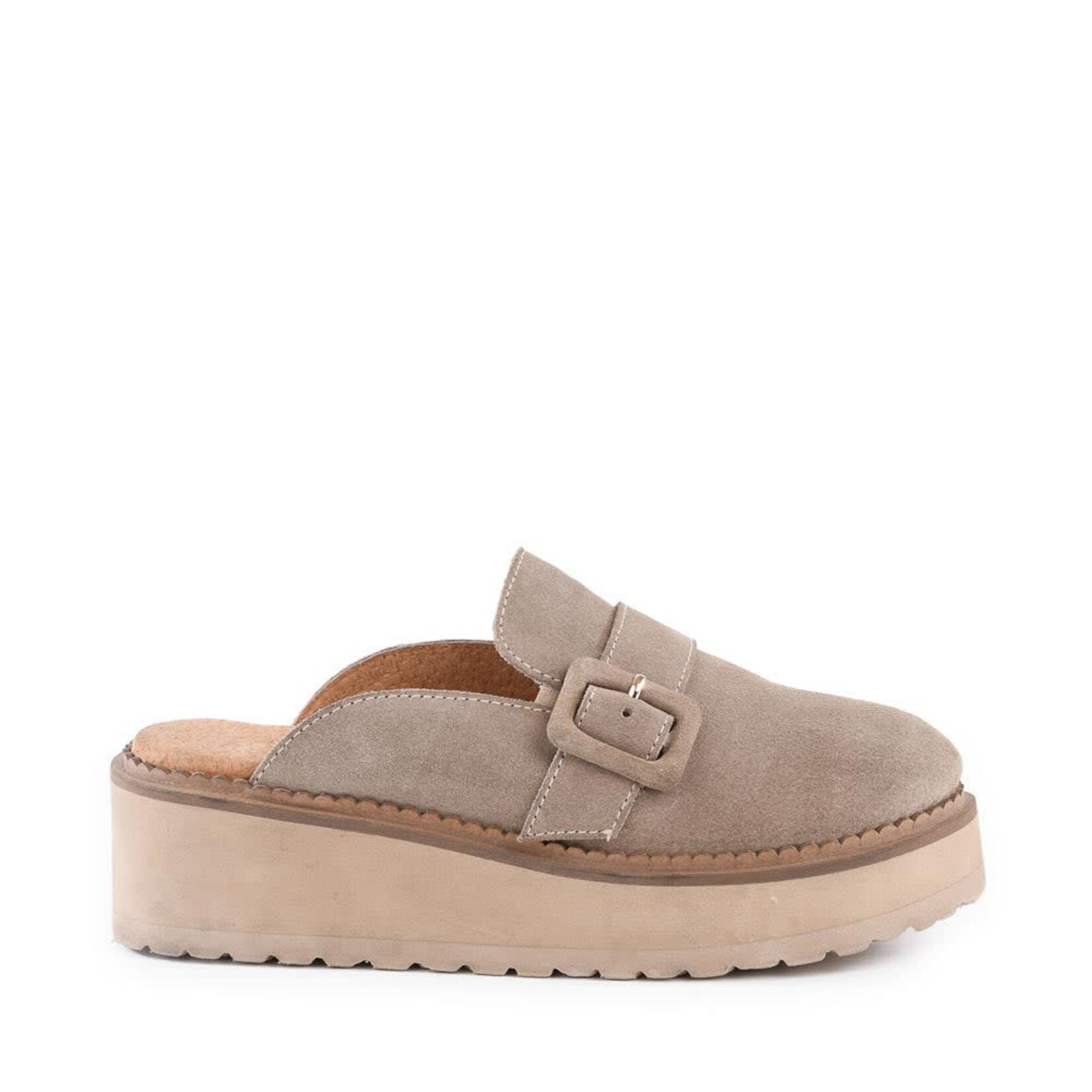 Come Together  Platform Clog in Sand Suede by Seychelles