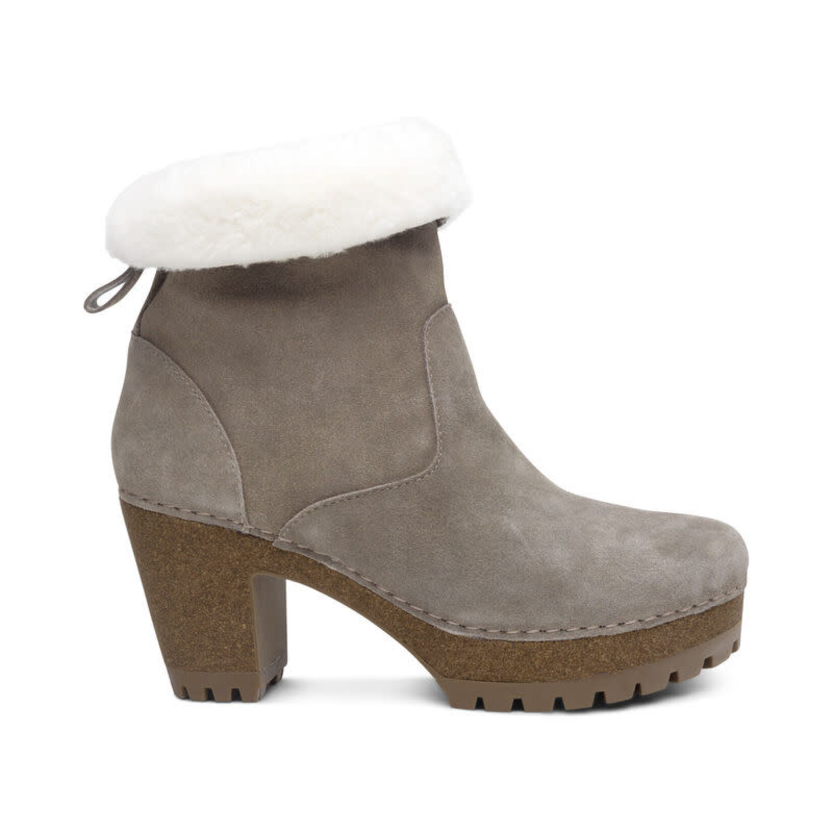 Aetrex Scarlett Boots in Mushroom Suede by Aetrex Water Resistant
