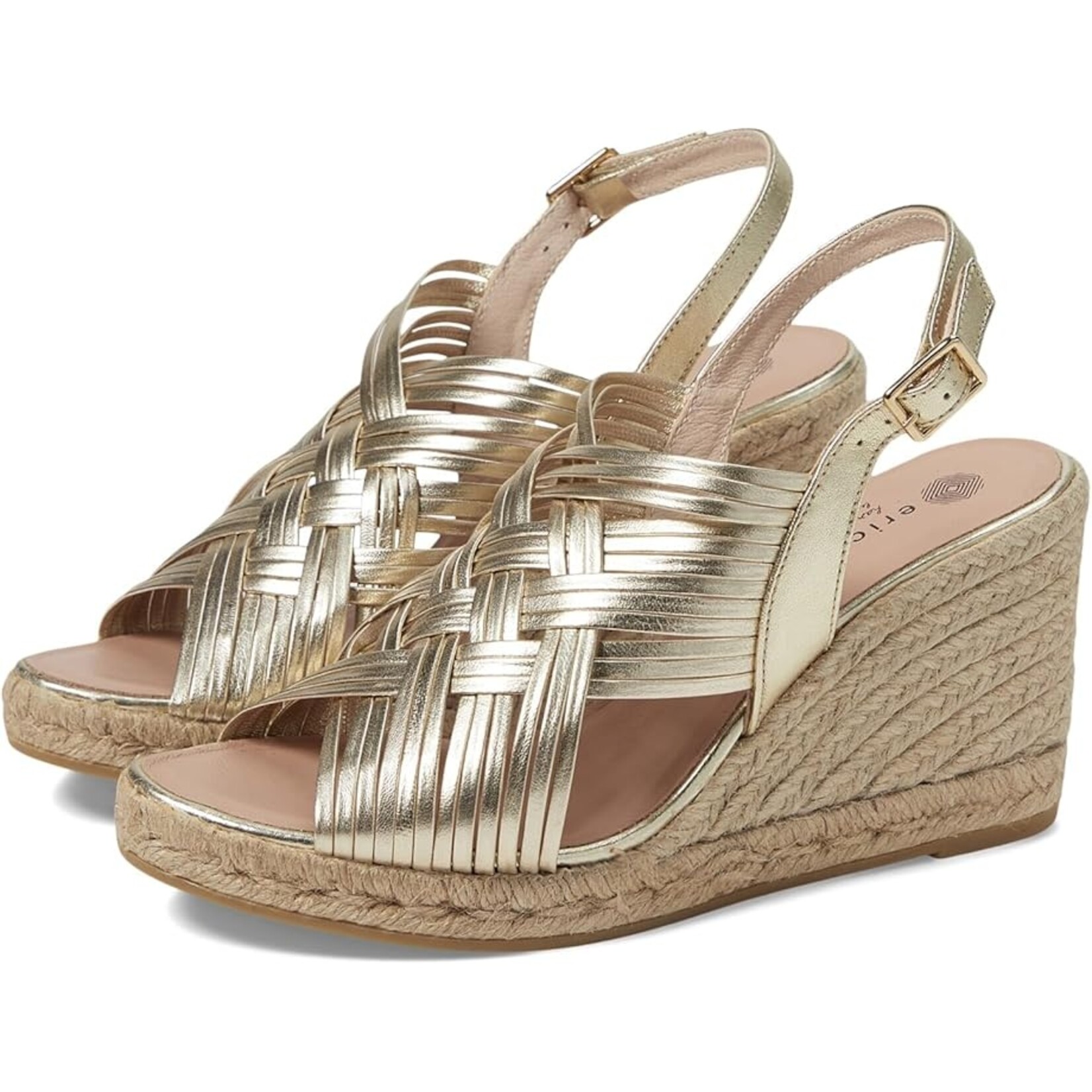 Eric Michael Lola Espadrille in Soft Gold by Eric Michael  3.5"  1" Platform