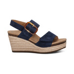 Aetrex Ashley Adjustable Wedges in Navy Suede by Aetrex