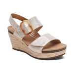 Aetrex Ashley Adjustable Wedges with Arch Support in Champage Leather by Aetrex