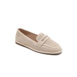 Joy Soft Moc Flat in Nude Faux Suede