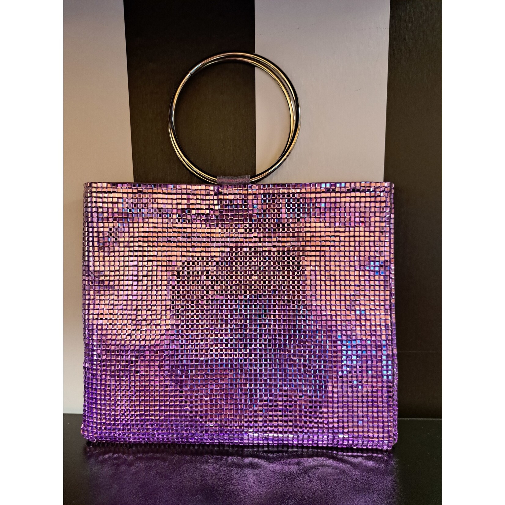 Nina Footwear Glass Stones Embellished Double Ring Totes by Nina