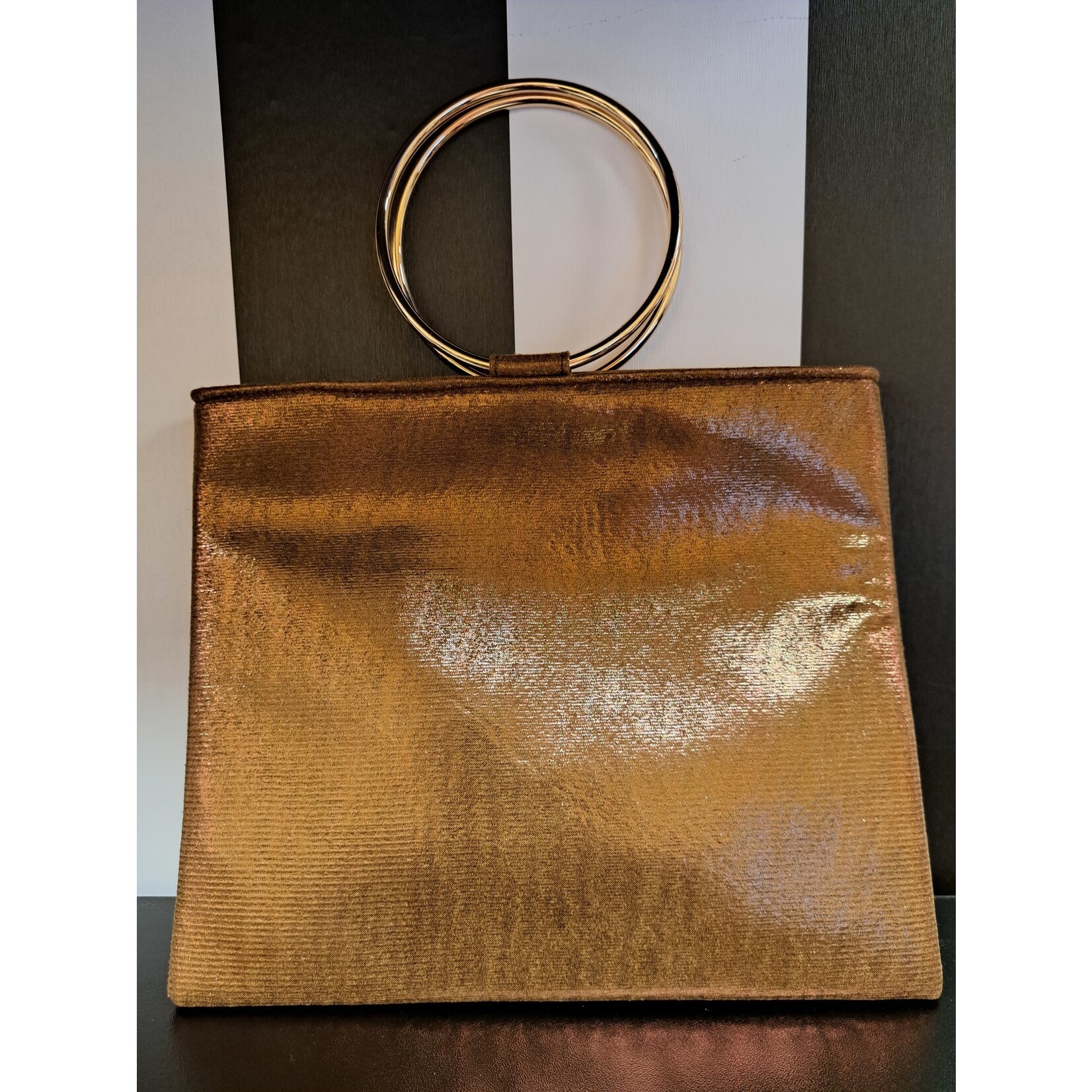 Nina Footwear Glass Stones Embellished Double Ring Totes by Nina