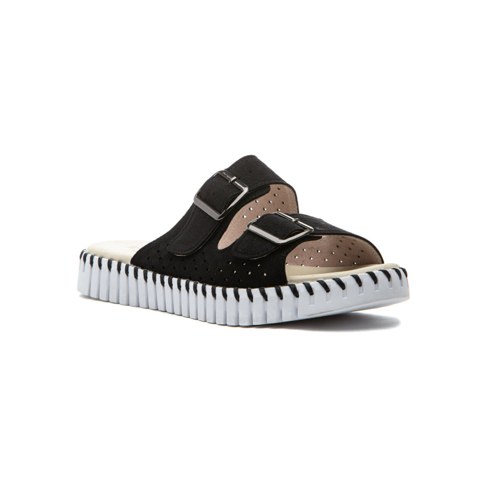 Isle Jacobsen Isle Jacobsen Tulip1176LC Black Adjustable Buckle Sandal