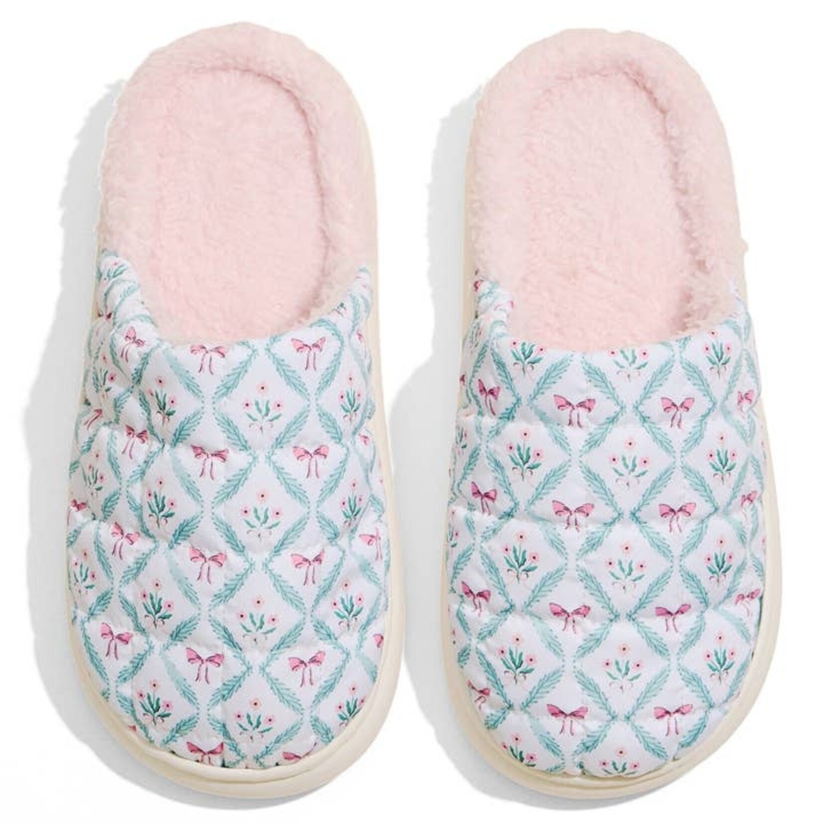 Flowers and Bows Puffer Slippers