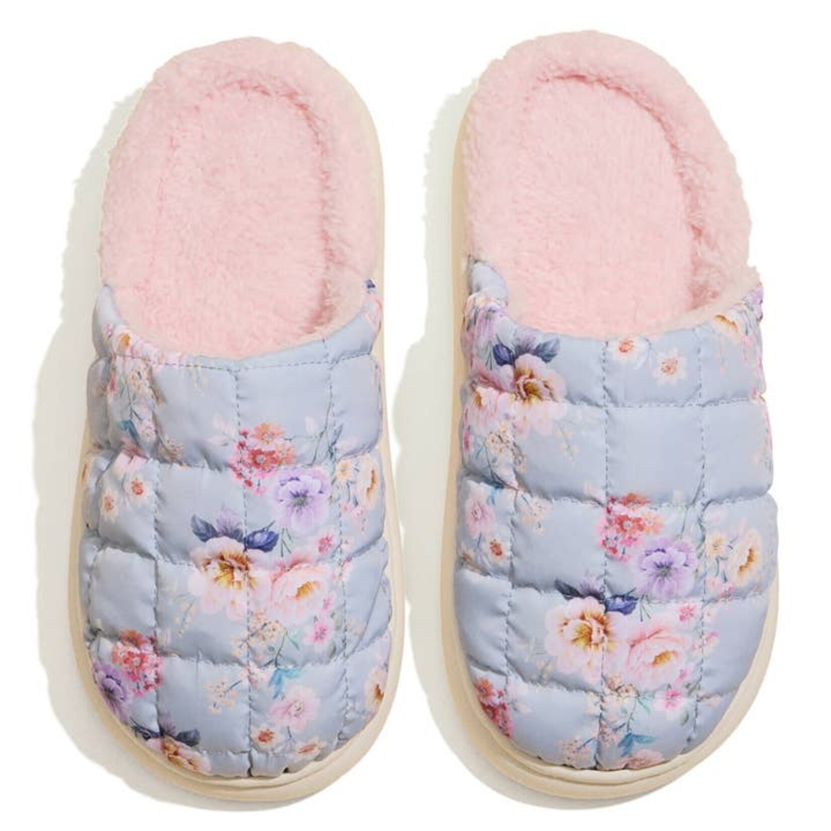 Floral Print Puffer Slippers