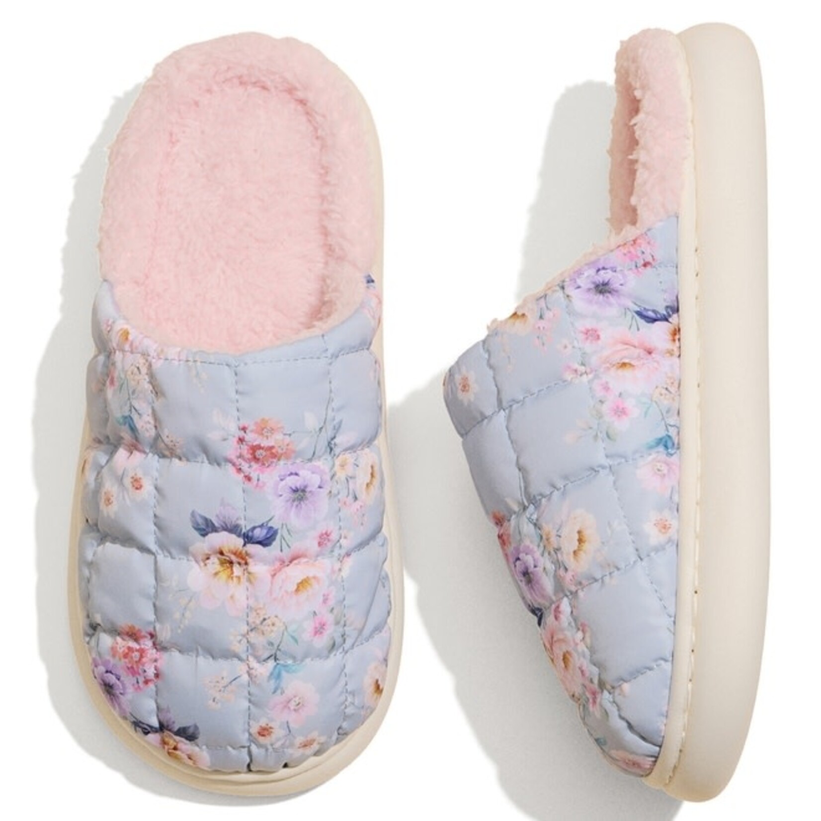 Floral Print Puffer Slippers
