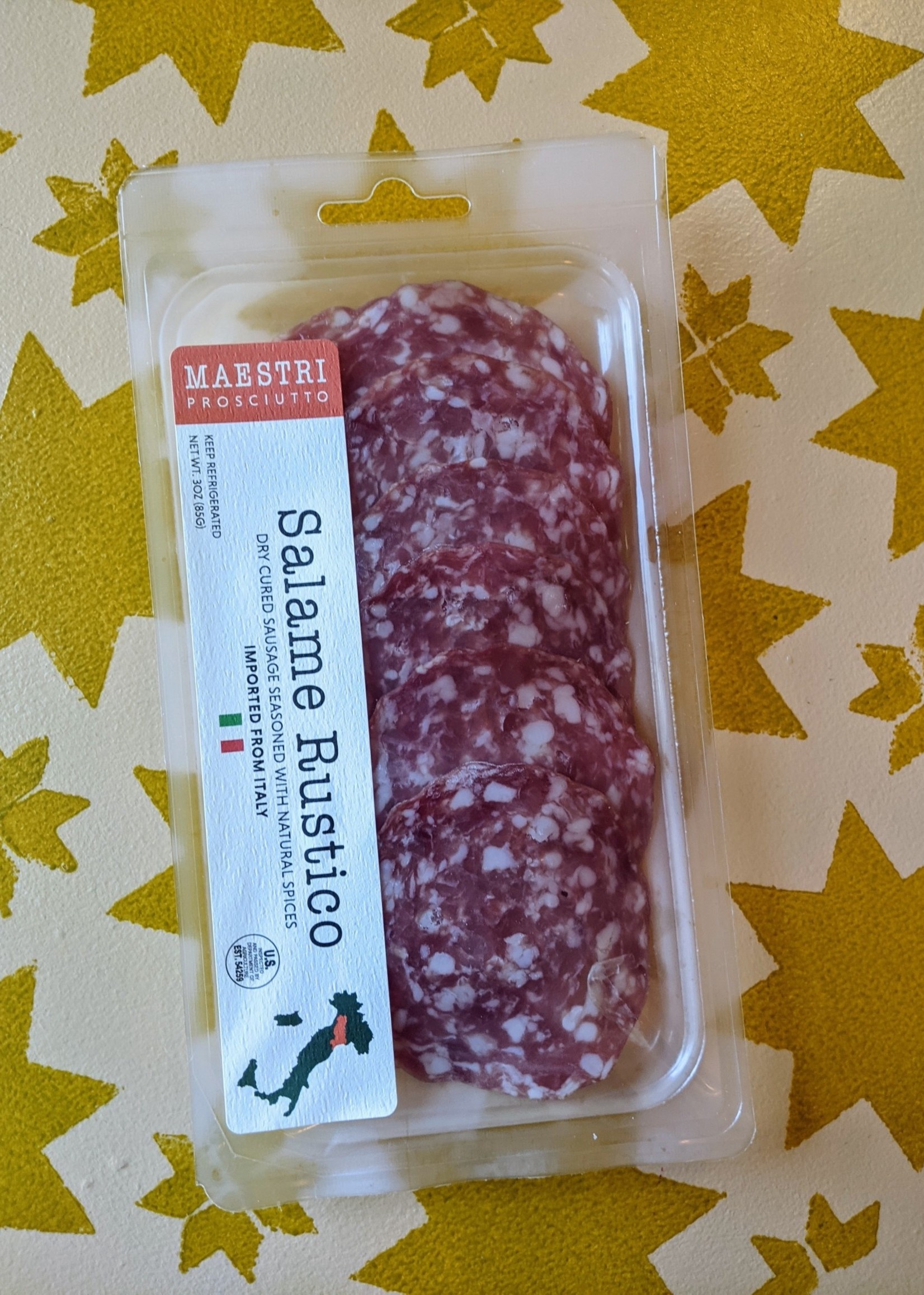 Maestri Salame Rustico Dry Cured Salami 3oz/28g