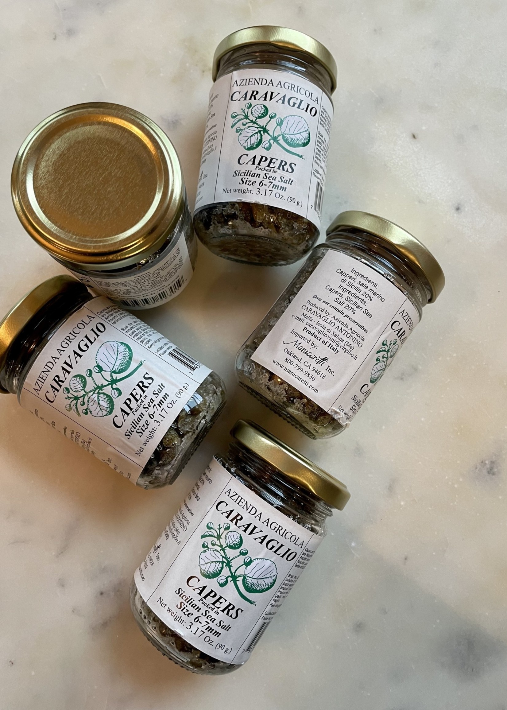 Azienda Agricola Caravaglio  Capers In Sicilian Sea Salt 3.17oz (90g)
