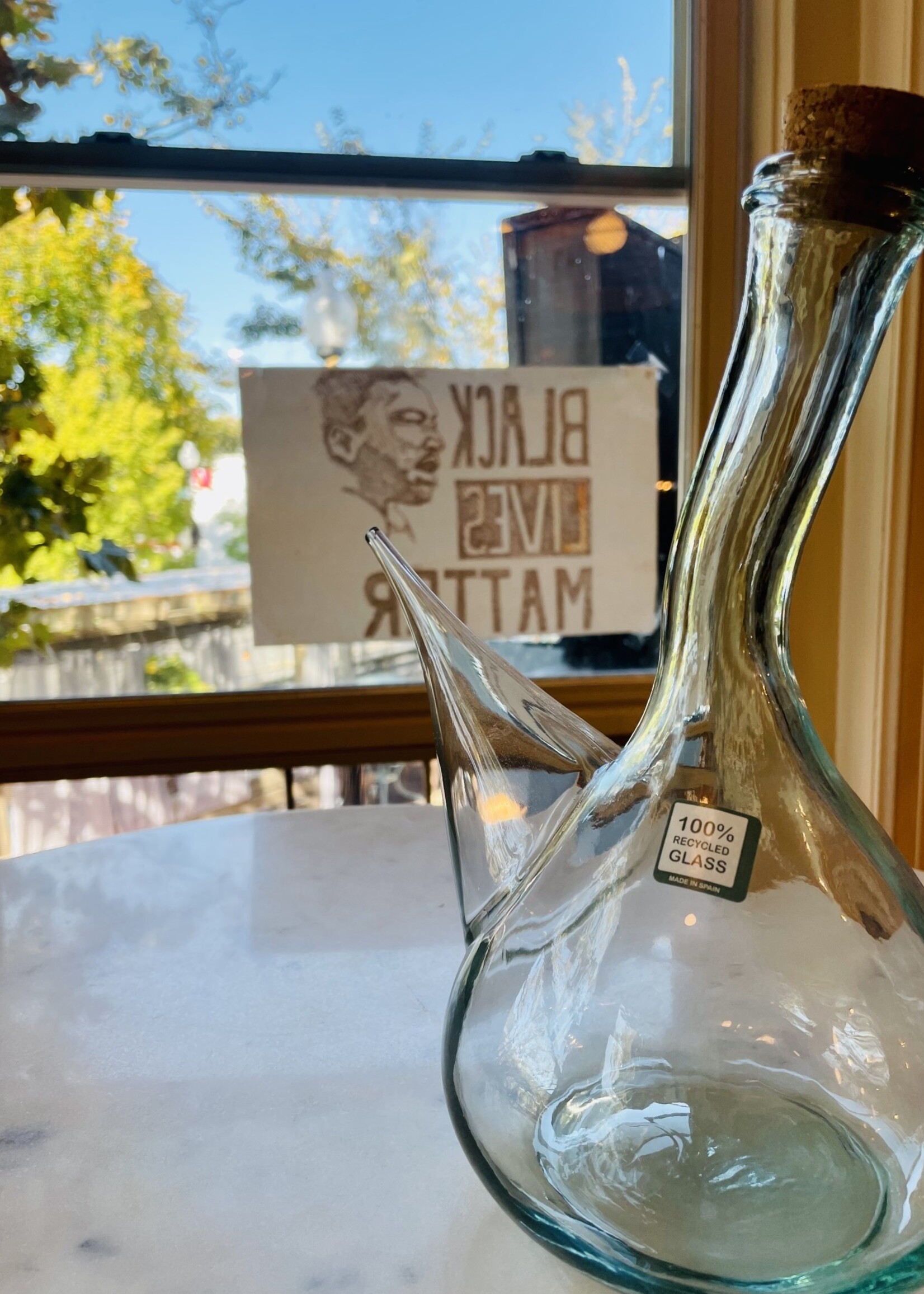 1 Liter Recycled Glass Porron