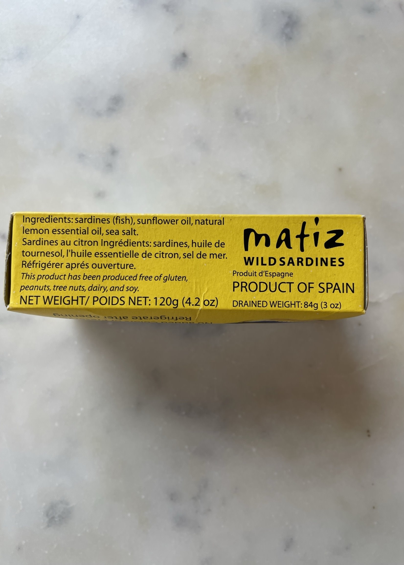 Matiz Wild Sardines in Spanish Olive Oil w/ Natural Lemon Essence 4.2oz (120g)