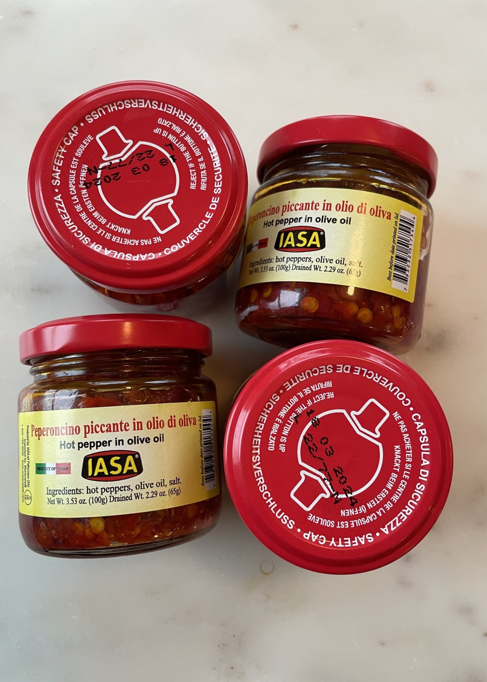 IASA Peperoncino Piccante Hot Crushed  Pepper in Olive Oil Salerno, Italy 3.53oz (100g)