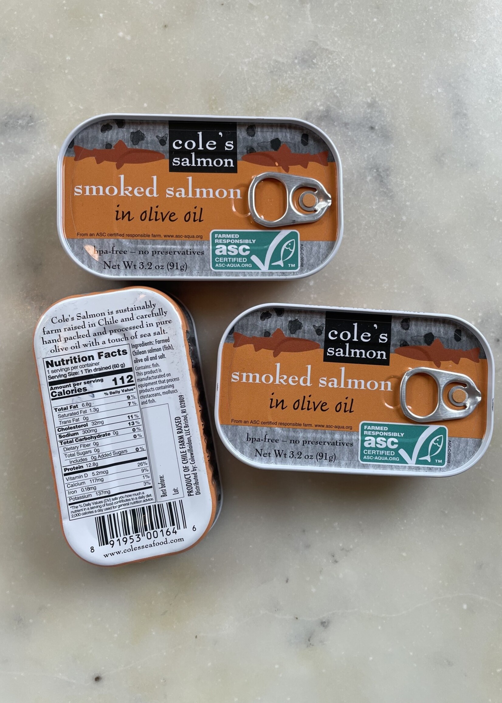 Cole’s Fine Foods Patagonia Smoked Salmon in Olive Oil 3.2oz (91g)