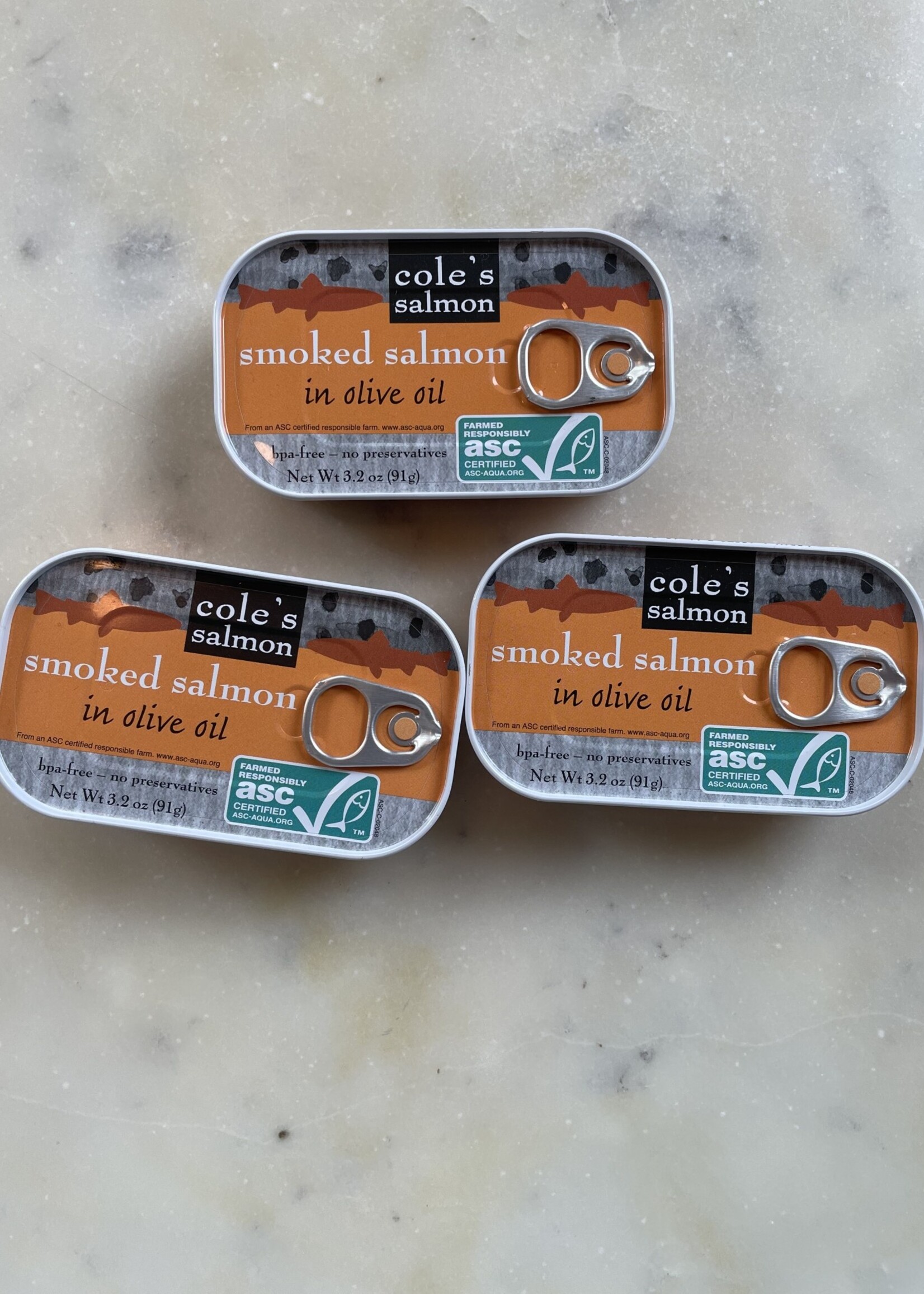 Cole’s Fine Foods Smoked Salmon in Olive Oil 3.2oz (91g)