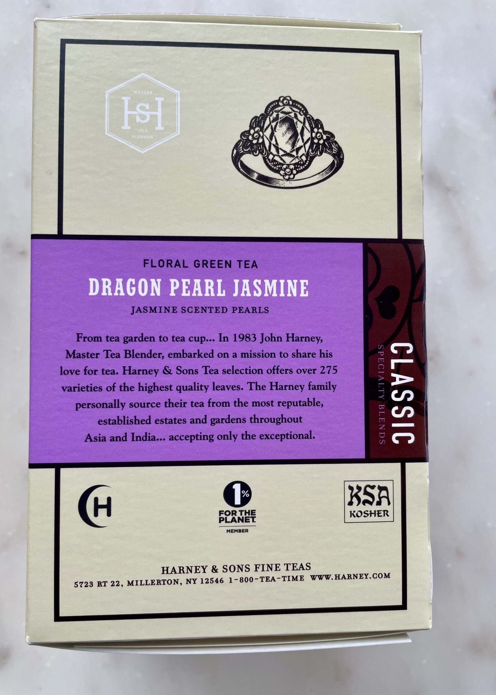 Harney & Sons, Dragon Pearl Jasmine Tea Whole Leaf Sachet (Box of 20 individuals wrapped sachets) 1oz (28.8g)
