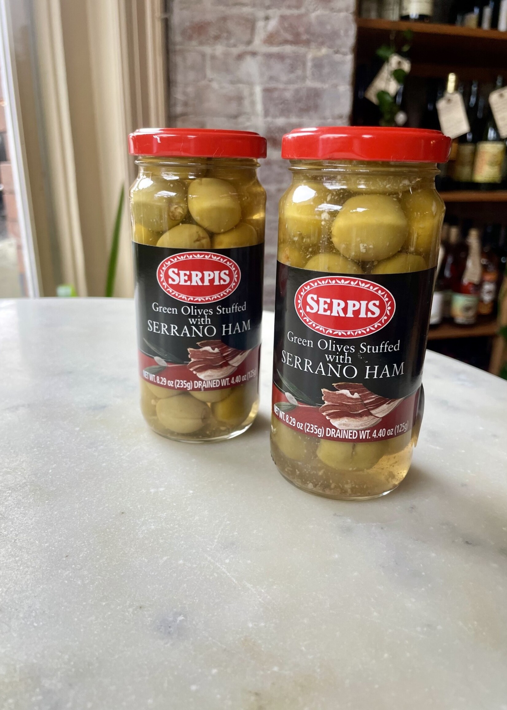 Serpis Green Olives Stuffed With Serrano Ham 8.29oz (235g)