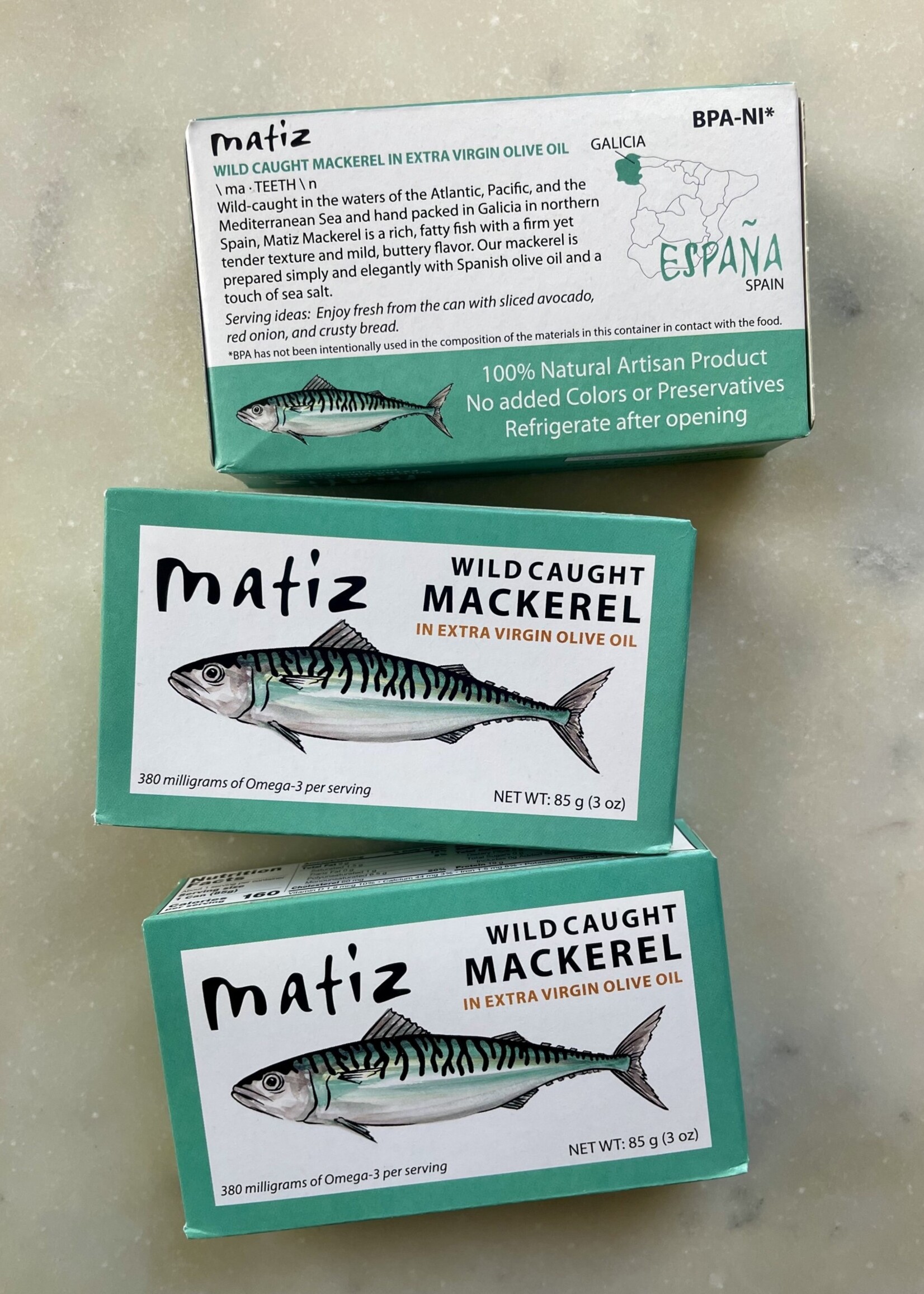 Matiz Wild Caught Mackerel in Extra Virgin Olive Oil  3oz 85g