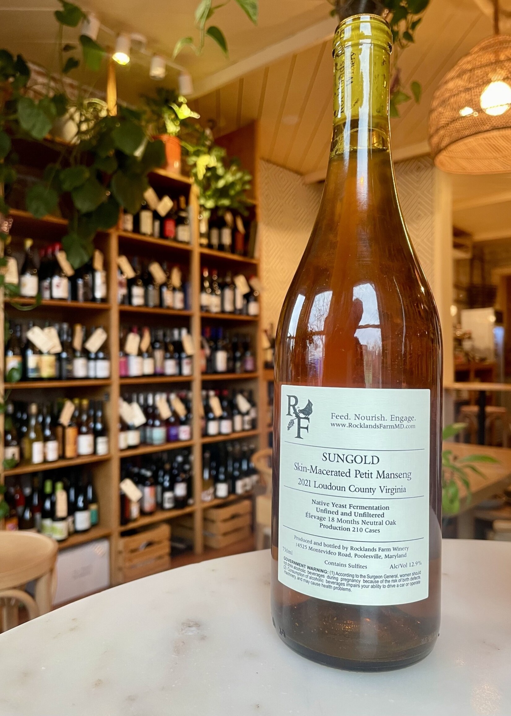 Rocklands Farm Winery, Sungold Skin-Macerated Petit Manseng, Loudoun County, Virginia 2024