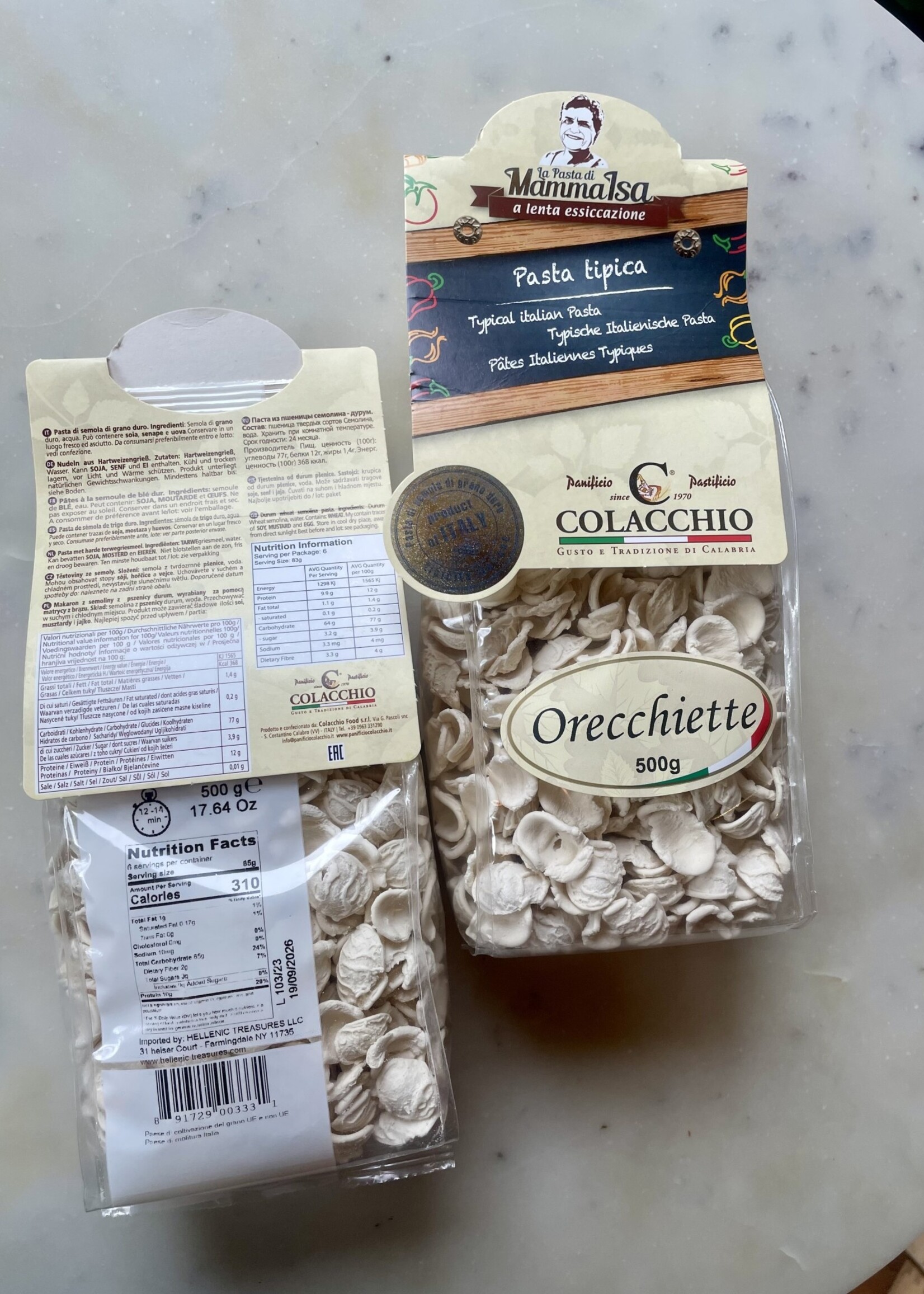 Colacchio, La Pasta di Mamma Isa, Orecchiette 17.64oz (500g)