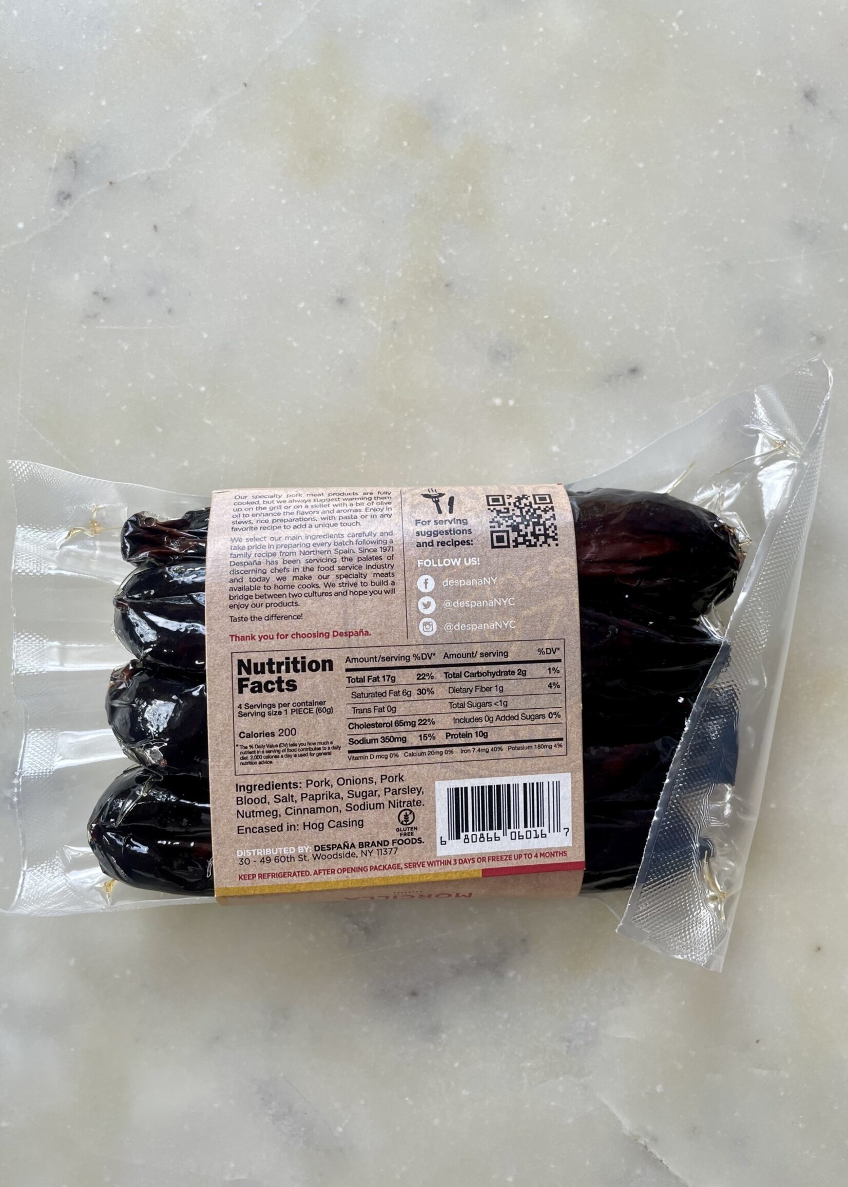 Despaña Morcilla Onion Blood Sausage 8oz (227g)
