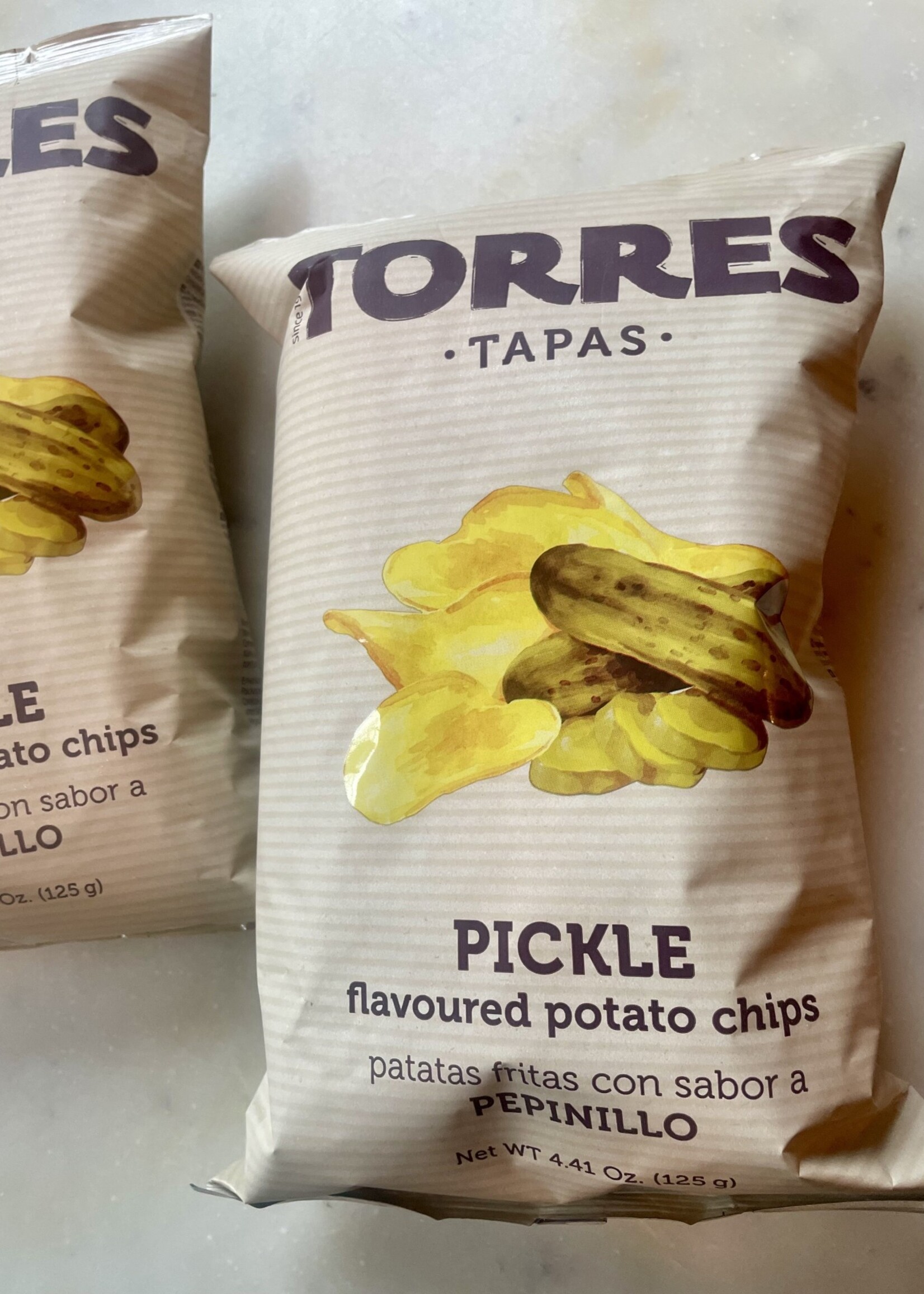 Torres Tapas Pickle Potato Chips Pepinillo 4.41oz 125g