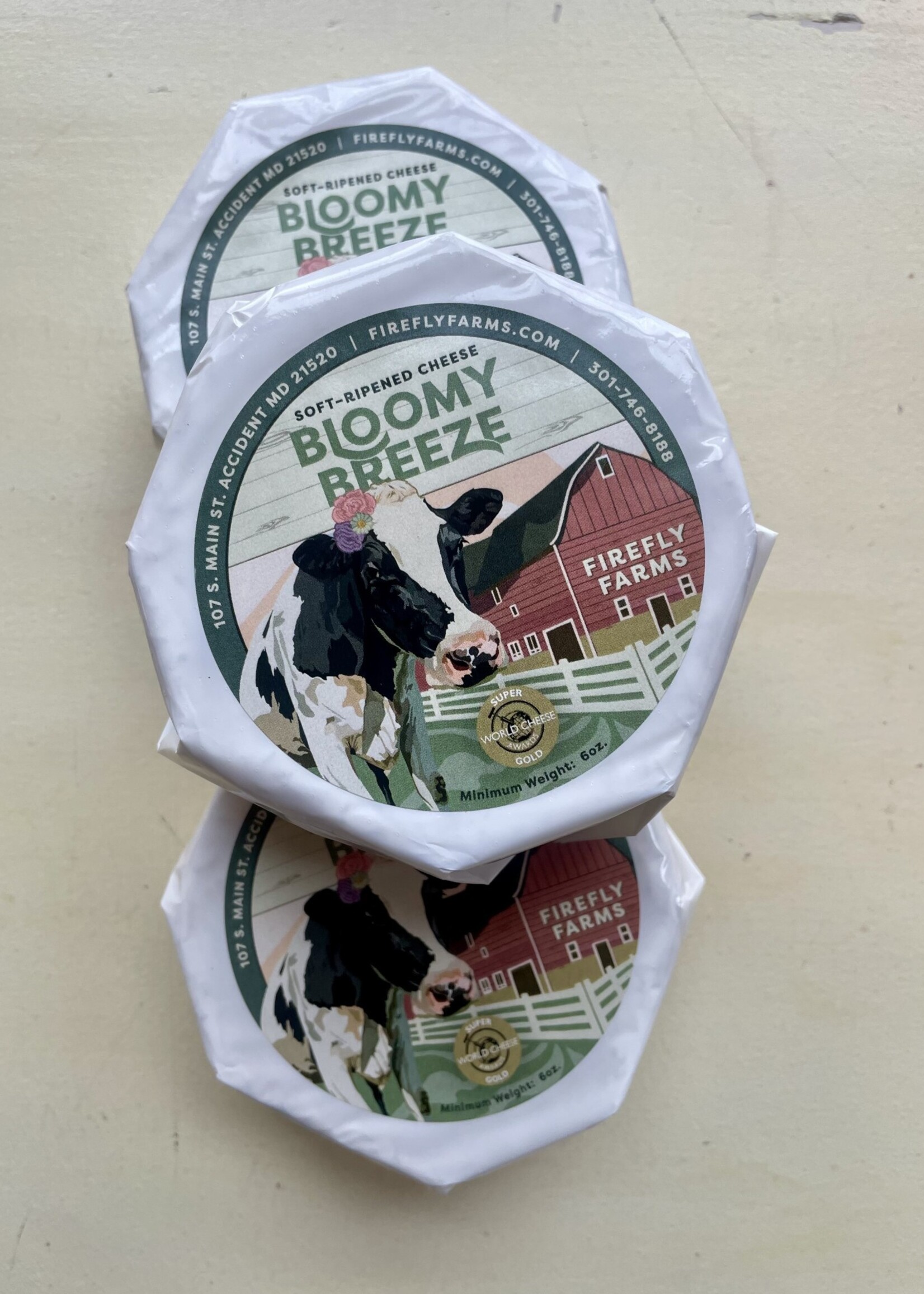 Firefly Farms, Bloomy Breeze Soft-Ripened Cheese, Accident, Maryland 6oz