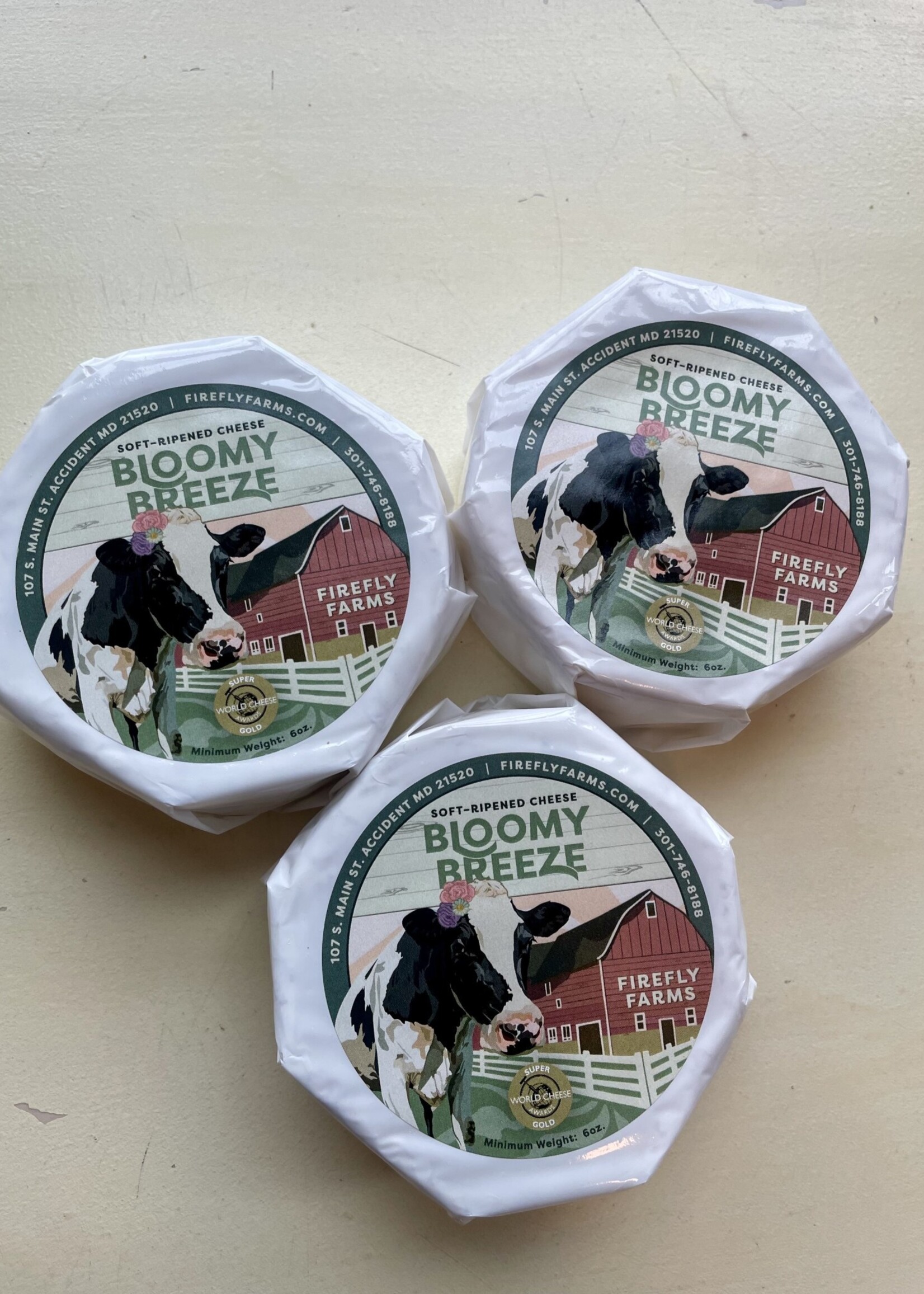 Firefly Farms, Bloomy Breeze Soft-Ripened Cheese, Accident, Maryland 6oz