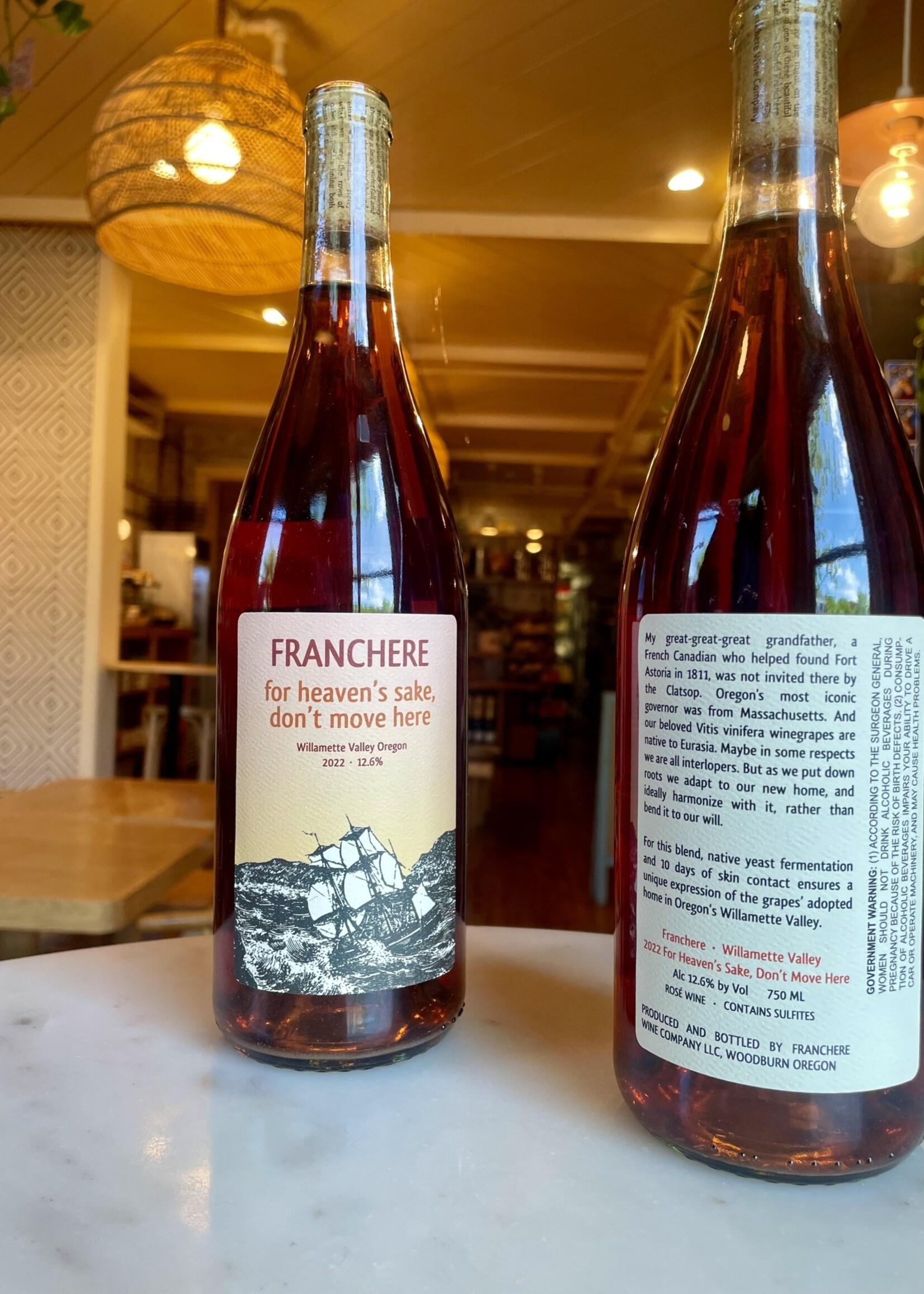 Franchere Wine Company, For Heaven’s Sake, Don’t Move Here, Willamette Valley, Oregon 2022