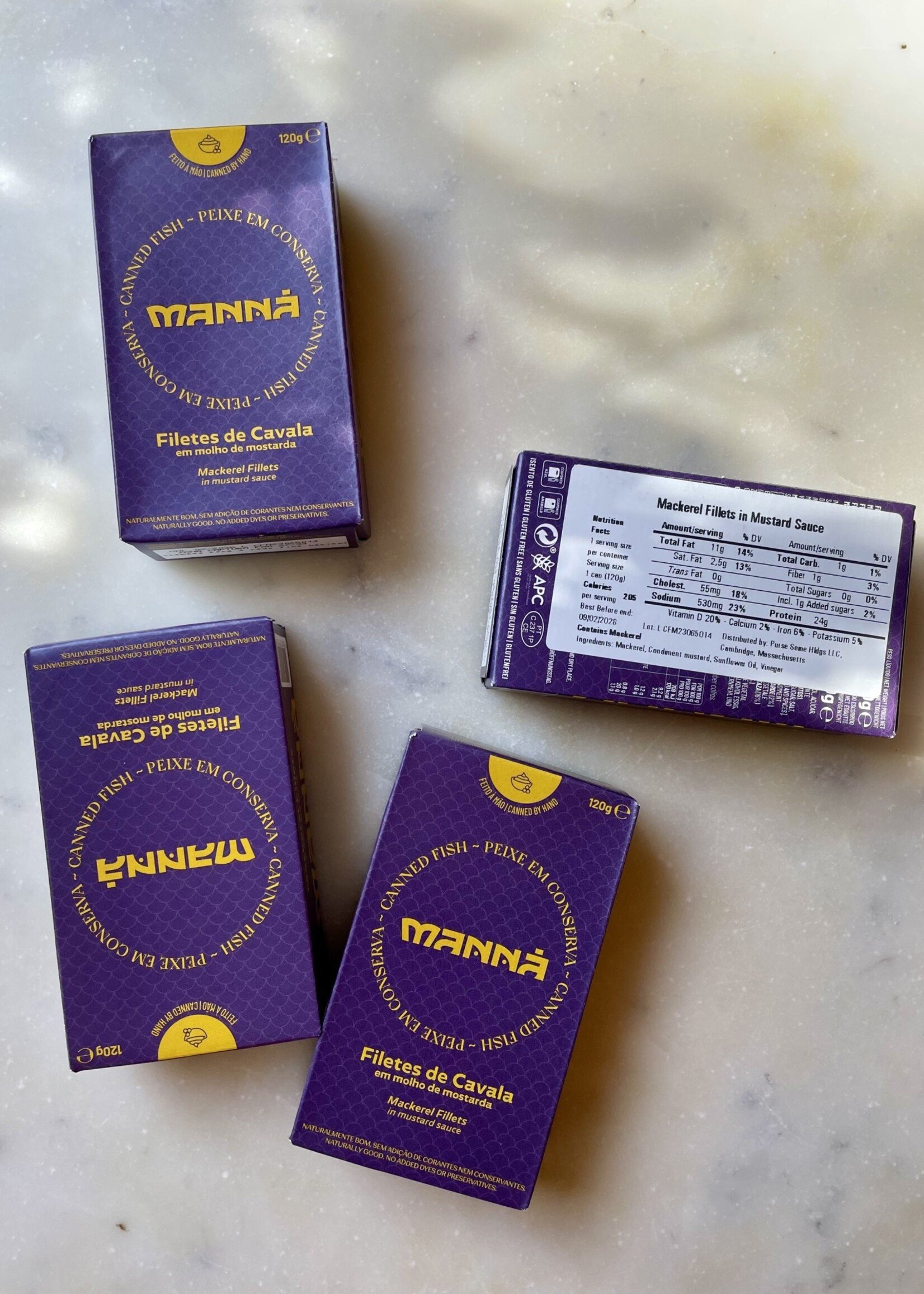 Manná Peixe em Conserva, Mackerel Fillets in Mustard Sauce, Portugal 120g