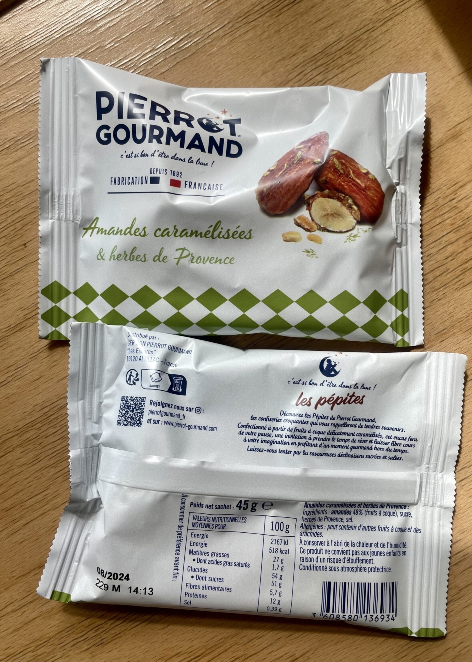 Pierrot Gourmand Caramelized Almonds with Herbs de Provence 45g