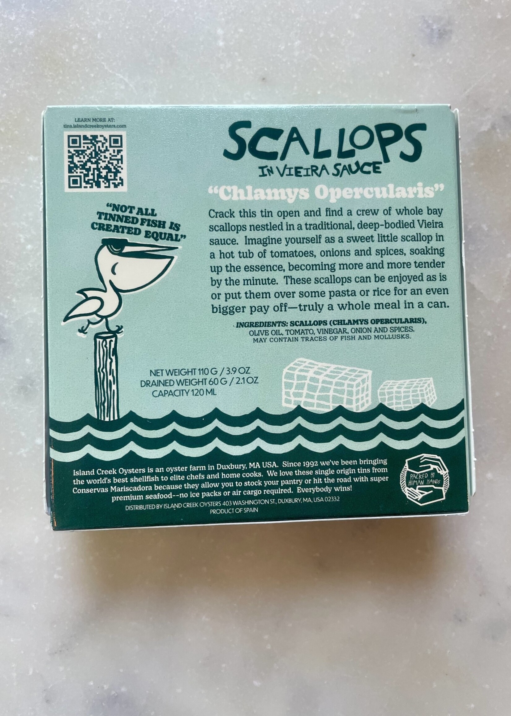 Island Creek, Scallops in Vieira Sauce 3.9oz