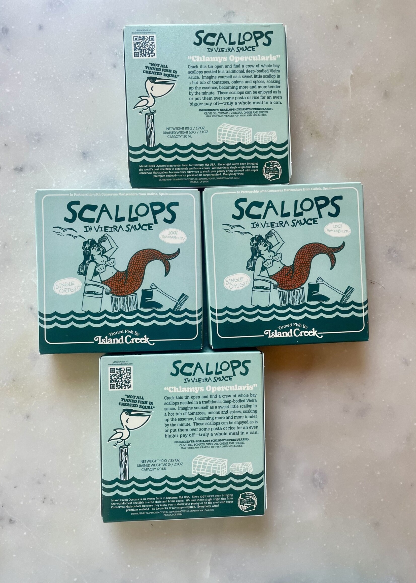 Island Creek, Scallops in Vieira Sauce 3.9oz