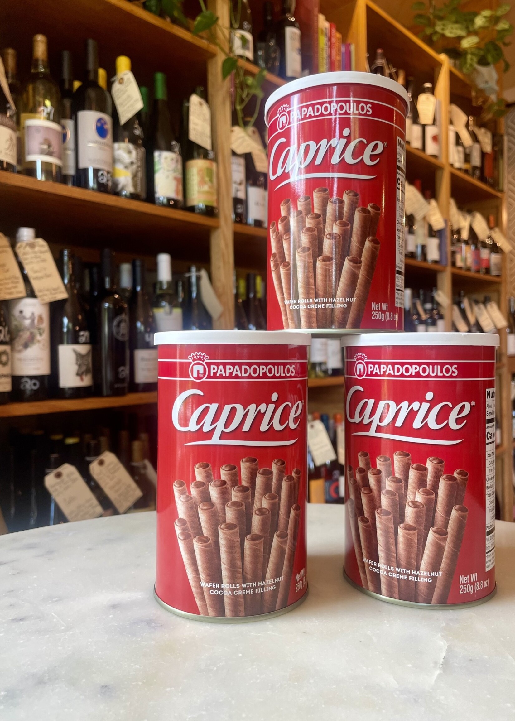 Papadopoulos Caprice Wafer Roll filled with Hazelnut cocoa creme filling 250g (8.8oz)