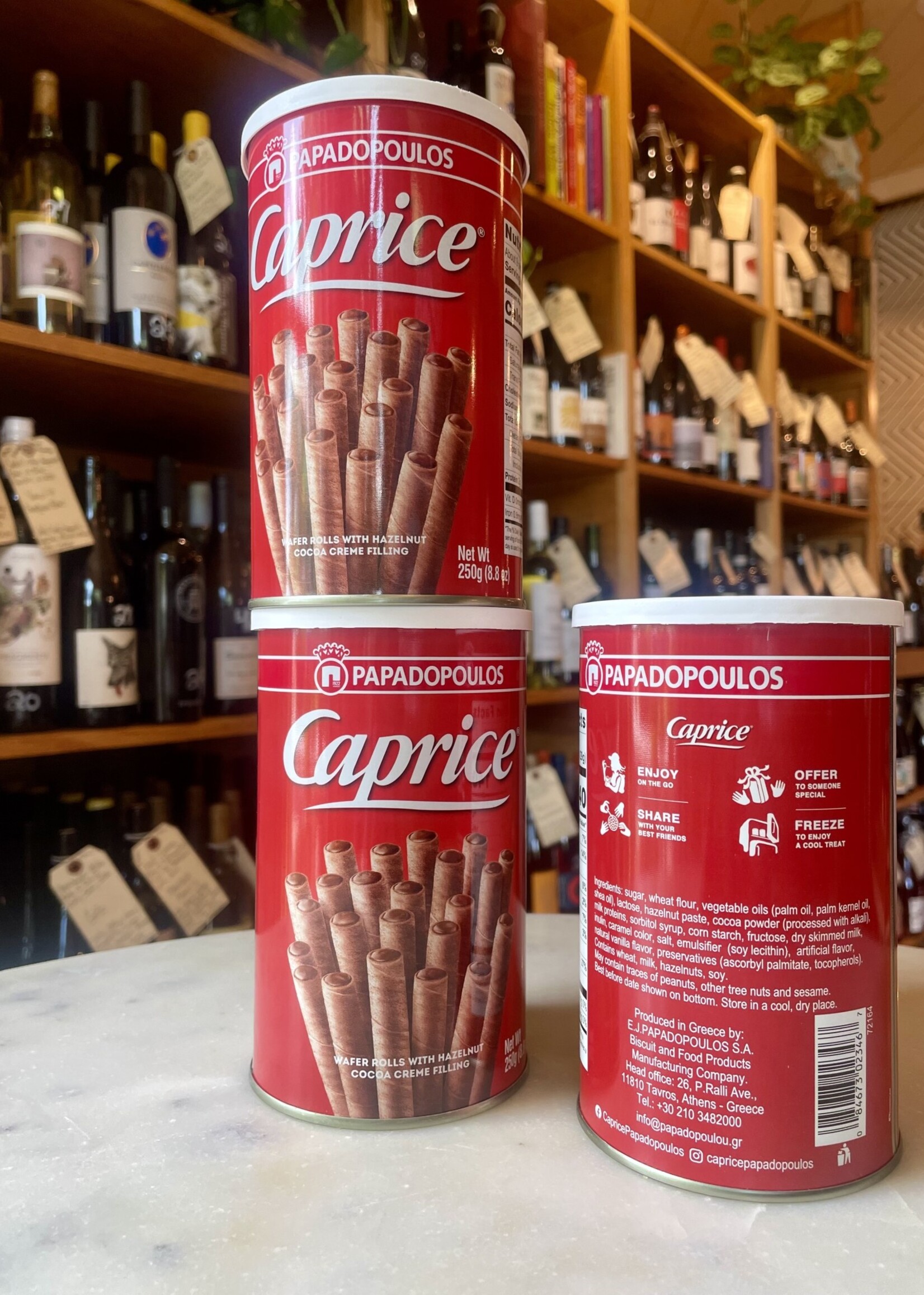 Papadopoulos Caprice Wafer Roll filled with Hazelnut cocoa creme filling 250g (8.8oz)