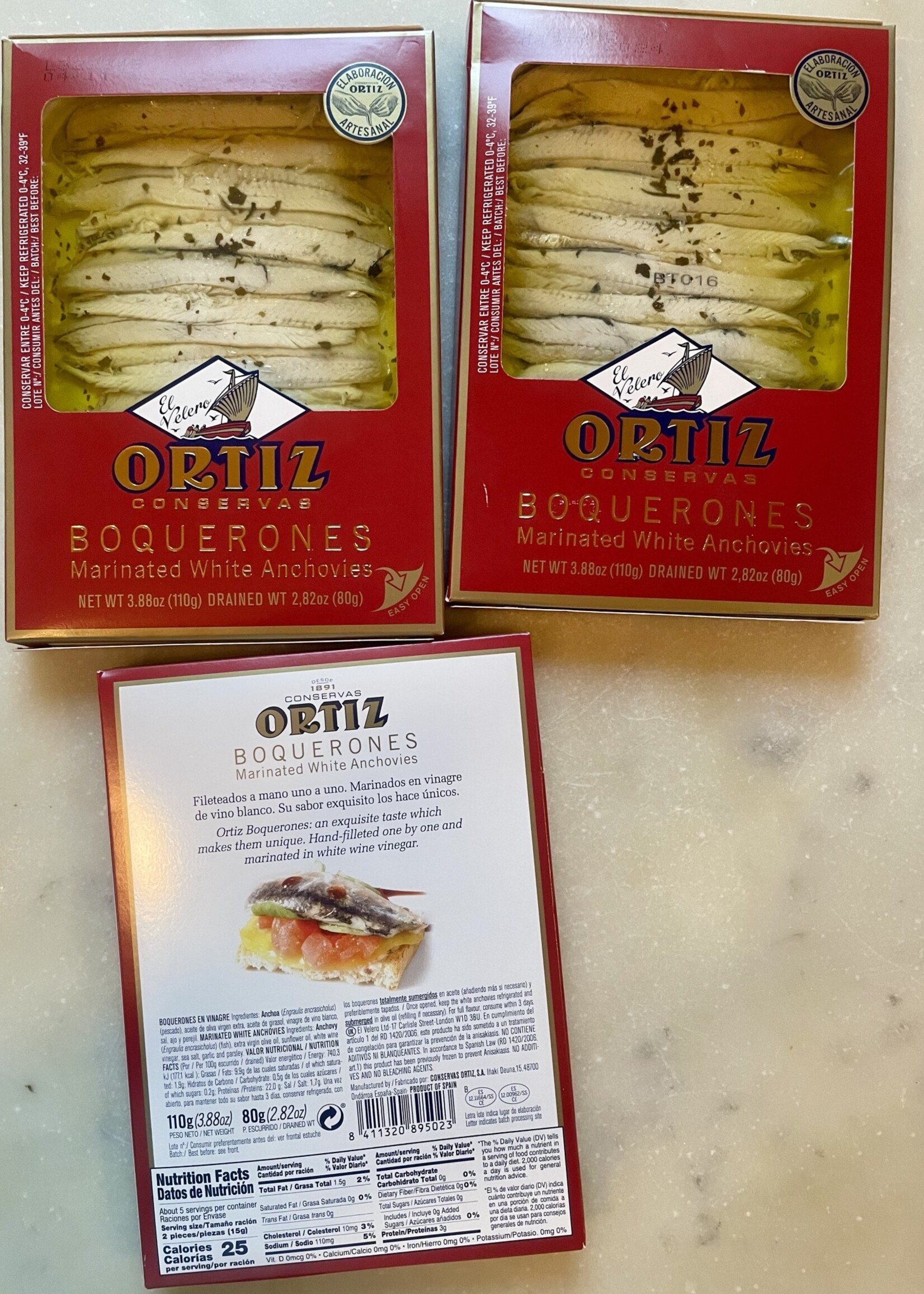 Ortiz Boquerones White Anchovies 2.82oz (80g)