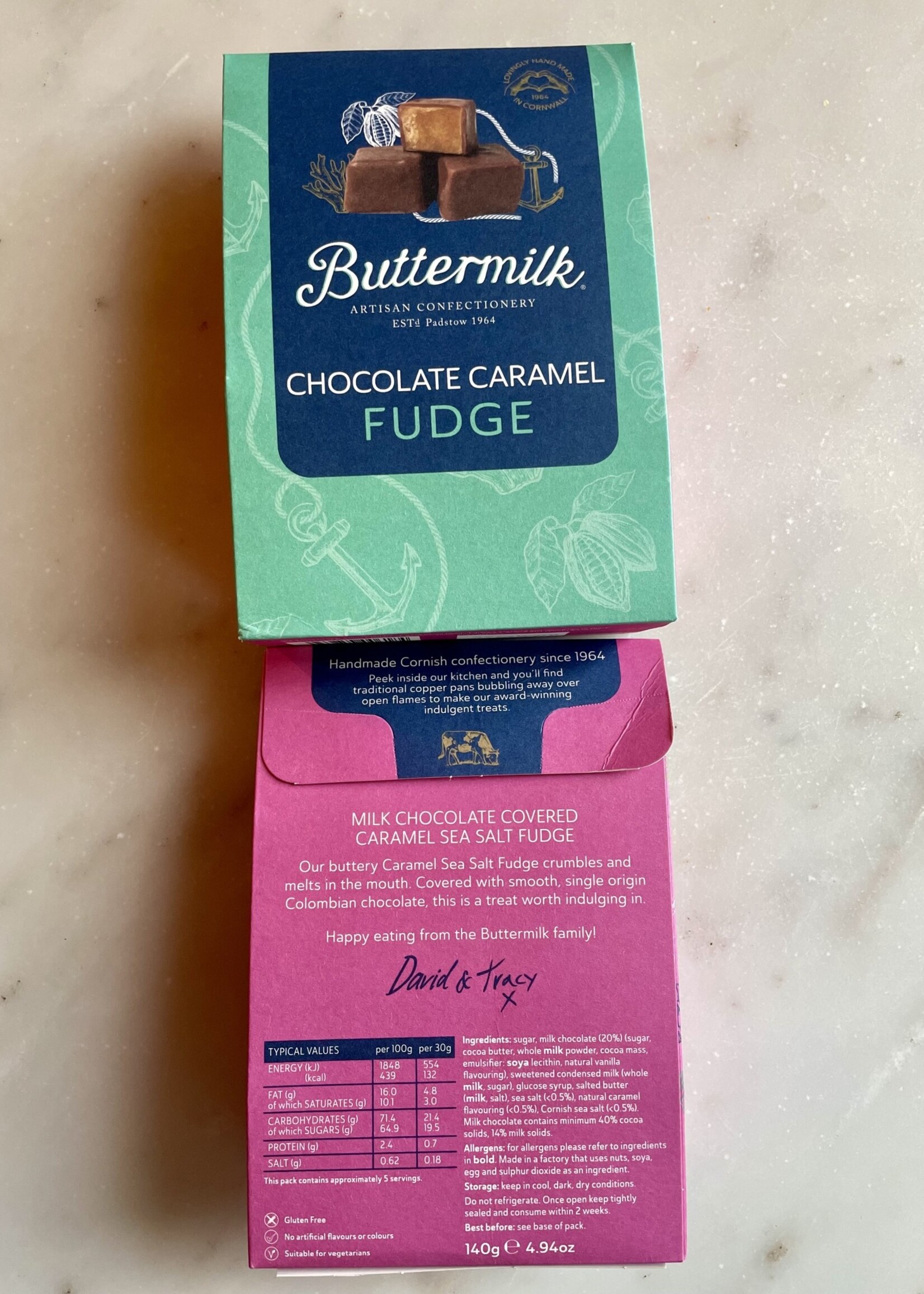 Buttermilk Artisan Confectionery, Chocolate Caramel Sea Salt Fudge 4.94oz (140g)