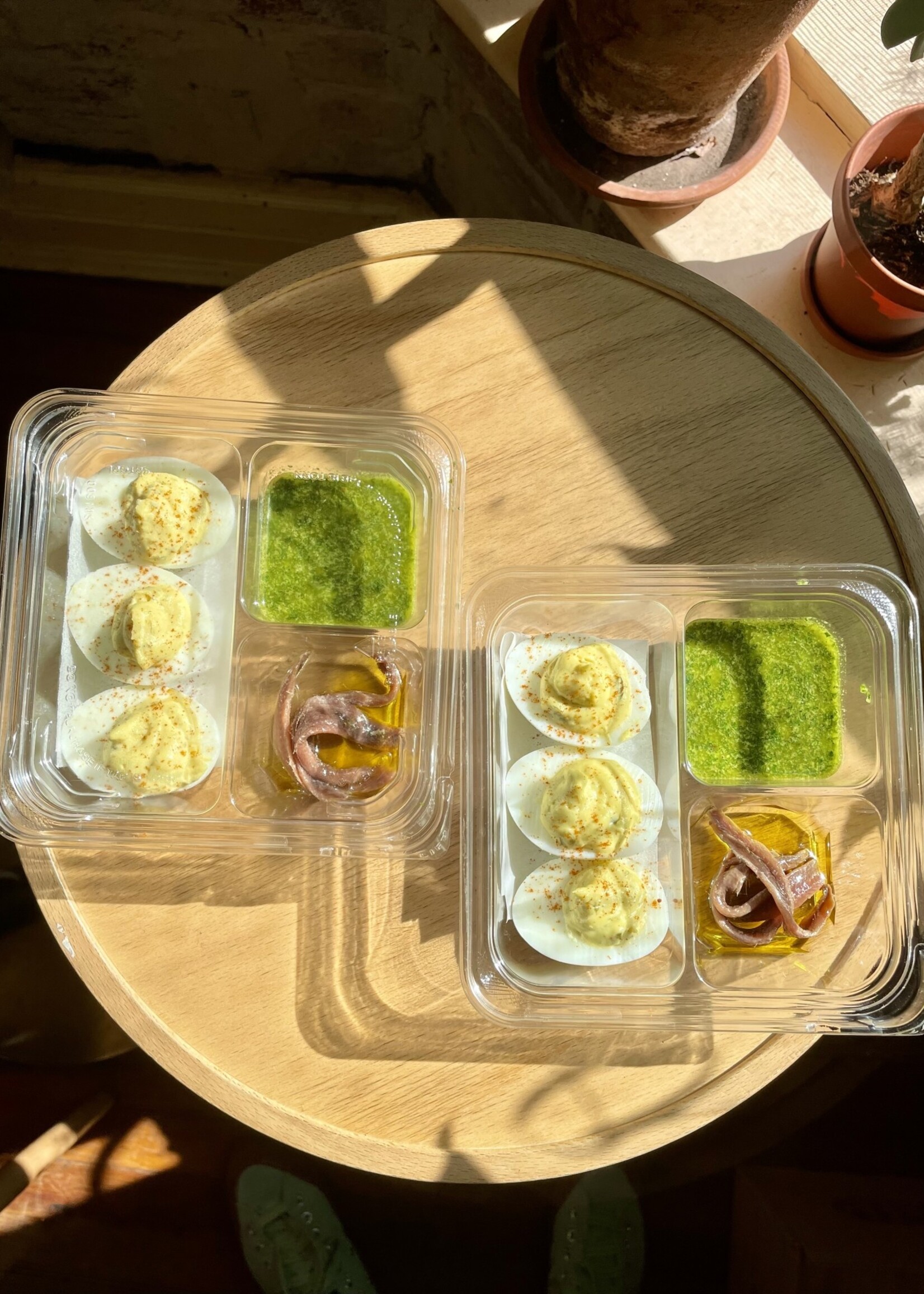 Deviled Eggs w/ Anchovies + Salsa Verde