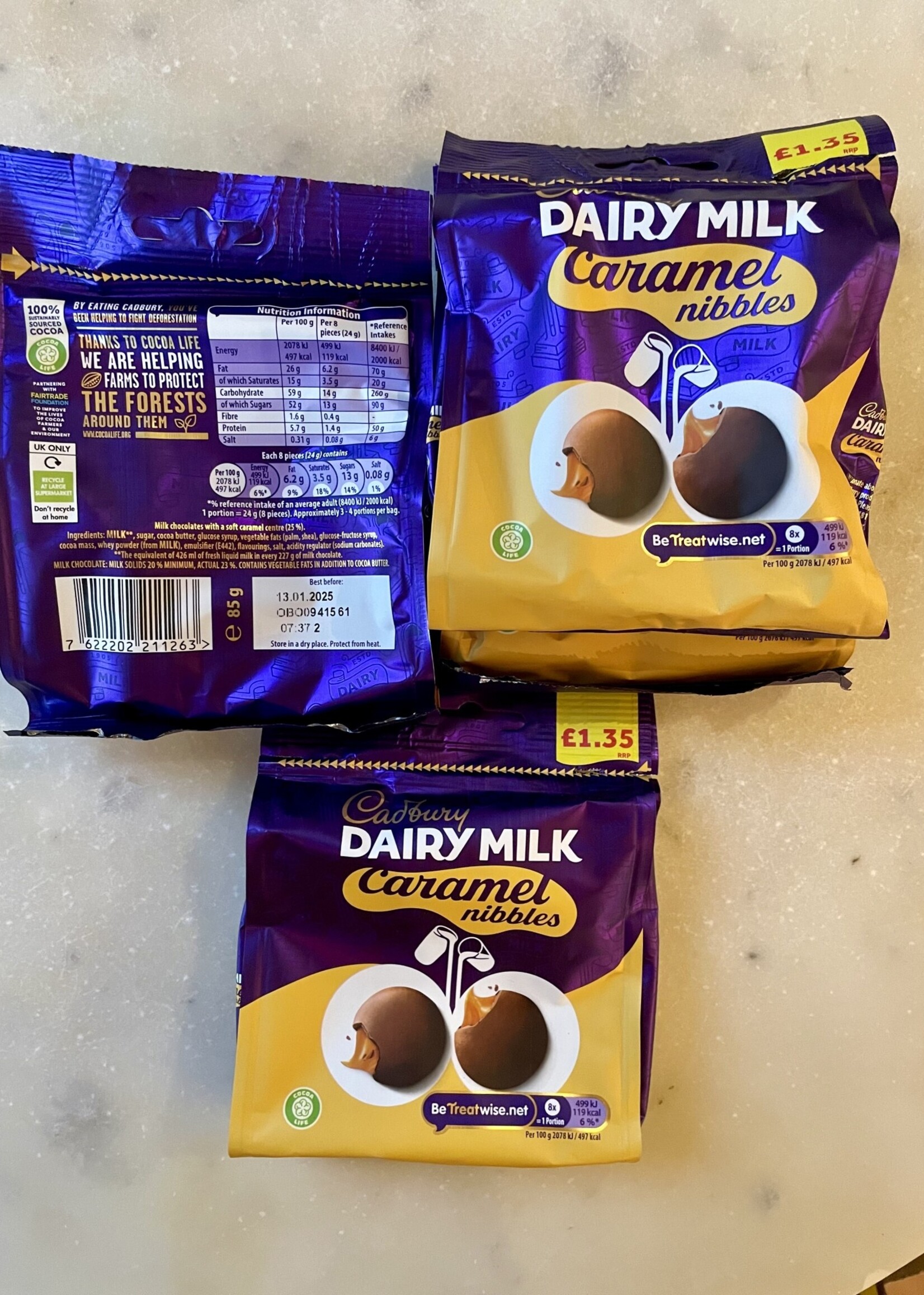 Cadbury Dairy Milk Caramel Nibbles 100g