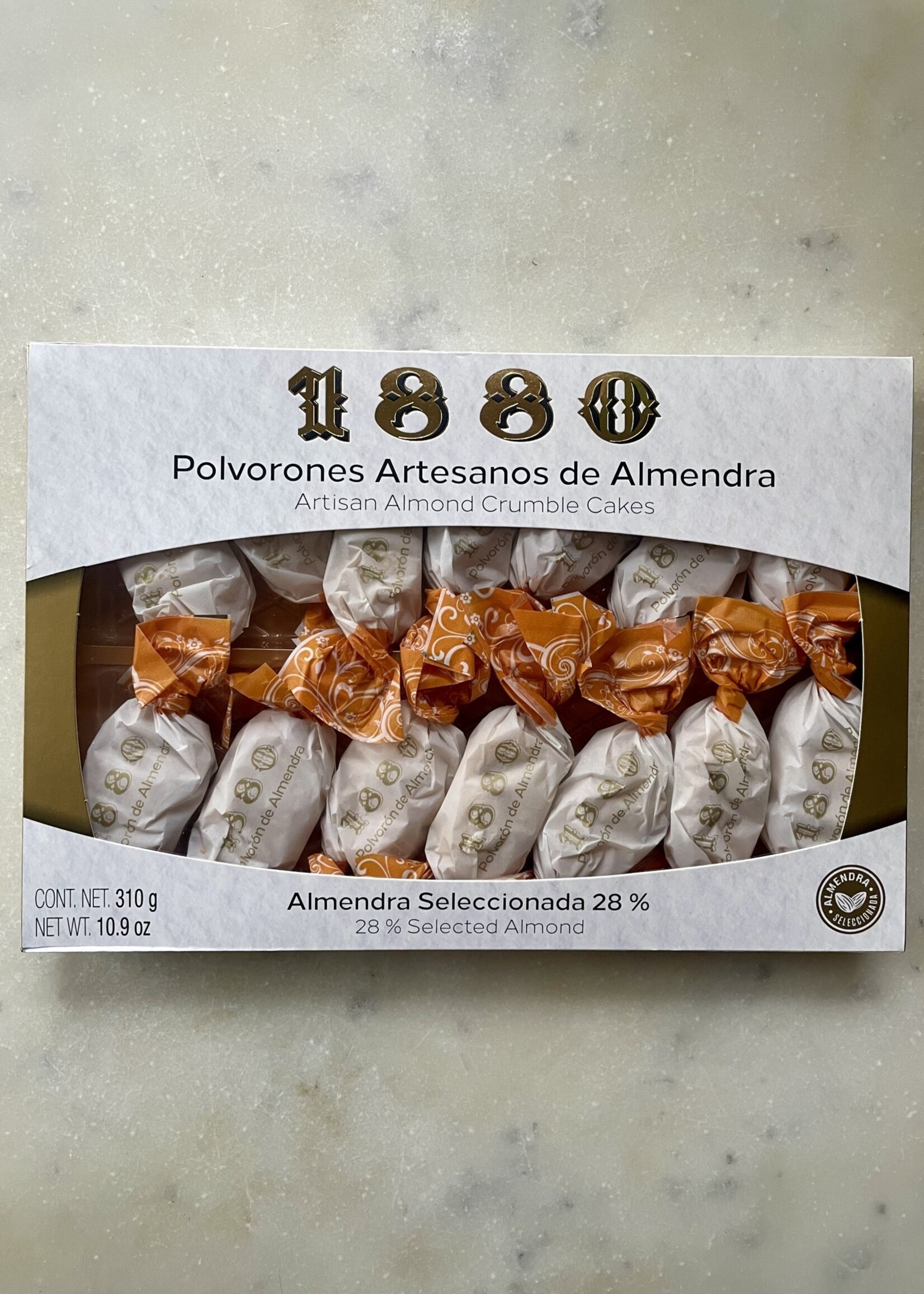 1880 Polvorones Artesanos de Almendra, Artisan Almond Crumble Cakes 10.9oz (310g)
