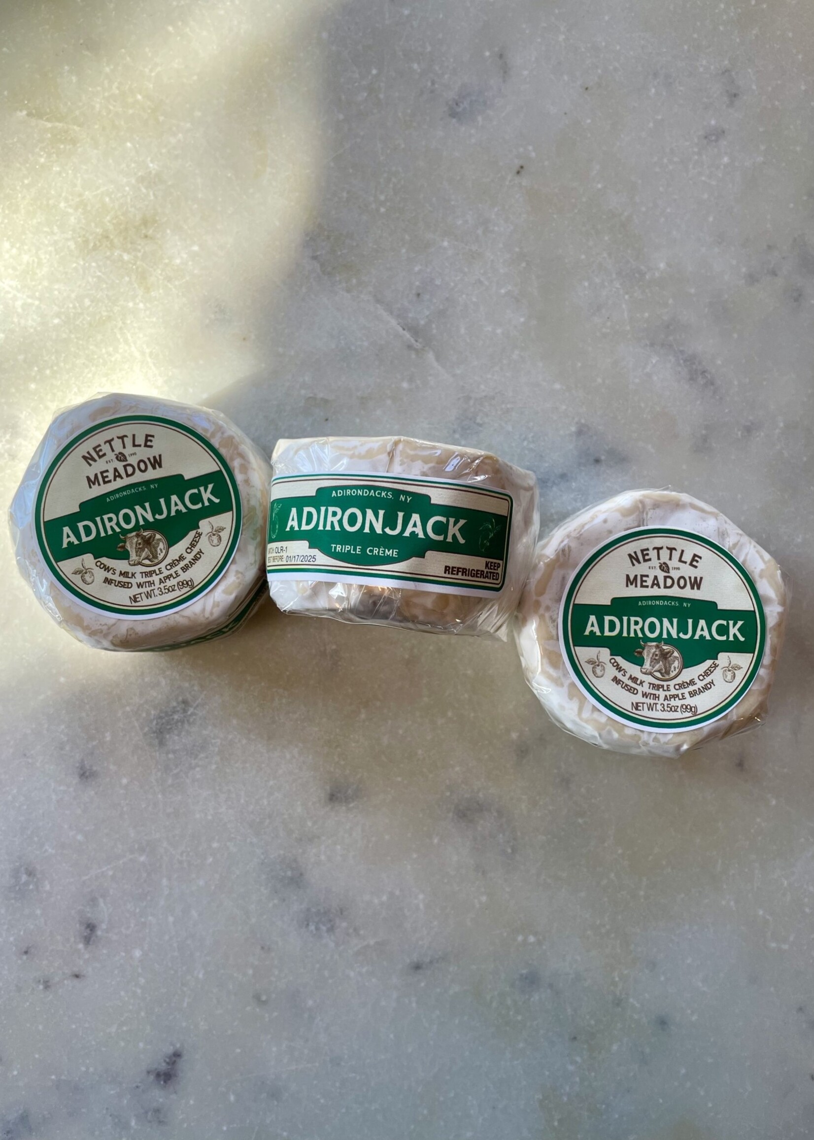 Nettle Meadow, Adirondack Cow Milk Triple Crème Cheese Infused with Apple Brandy 3.5oz (99g)