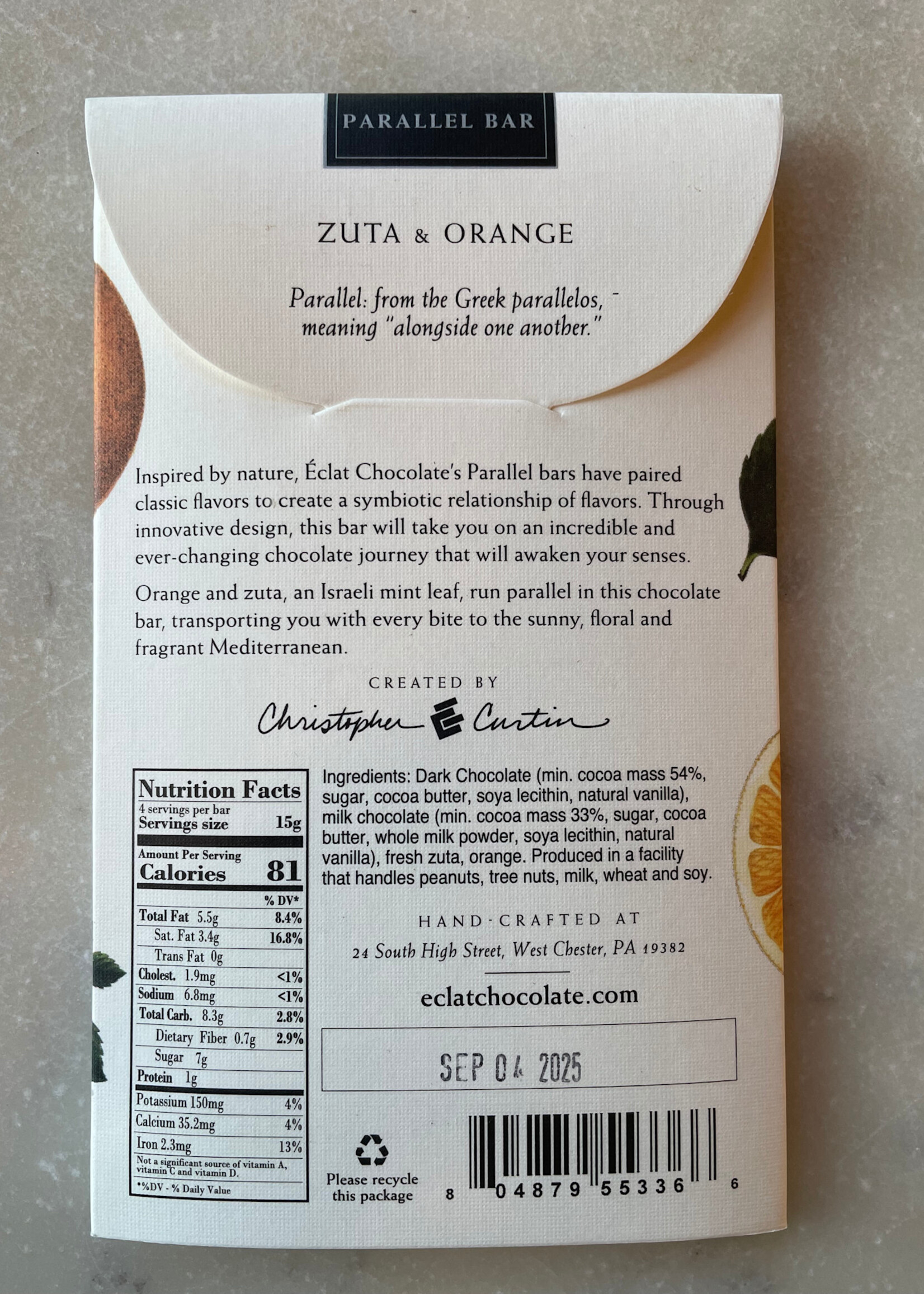 Éclat Chocolate, Zuta & Orange 2.2oz (60g)
