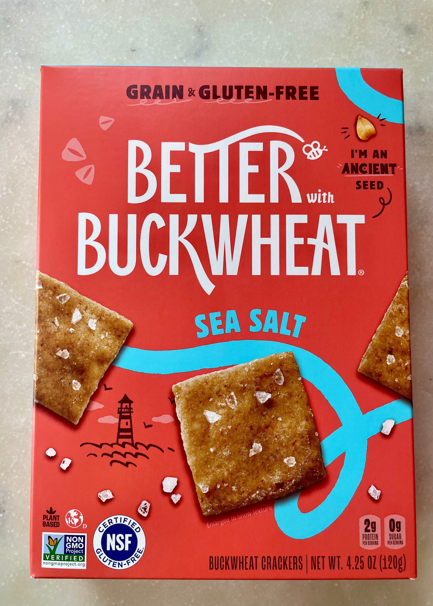 Maine Crisp Better Buckwheat, Sea Salt Crisps Gluten-Free Crackers