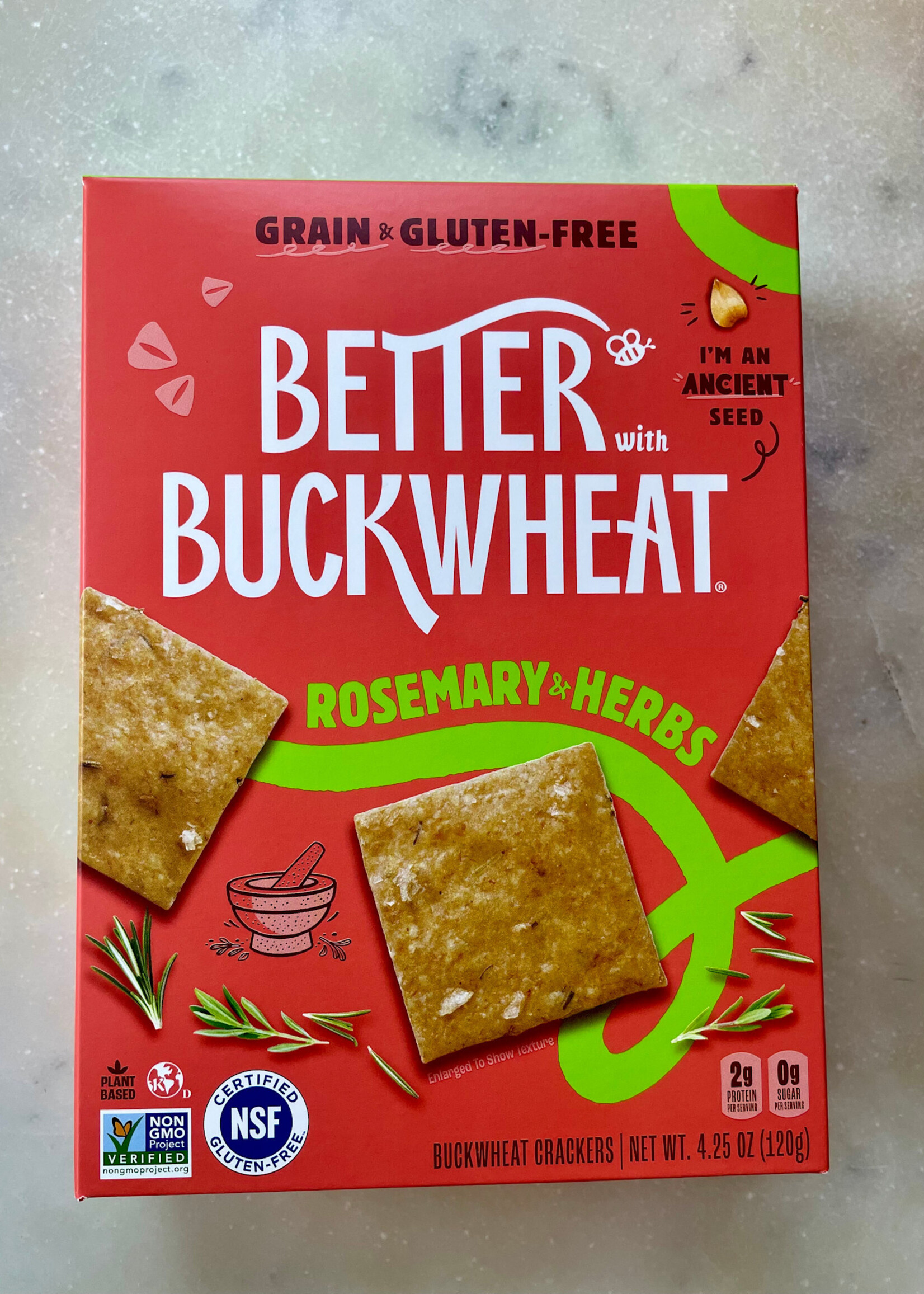 Maine Crisp Better Buckwheat, Rosemary & Herbs Crisps Gluten-Free Crackers